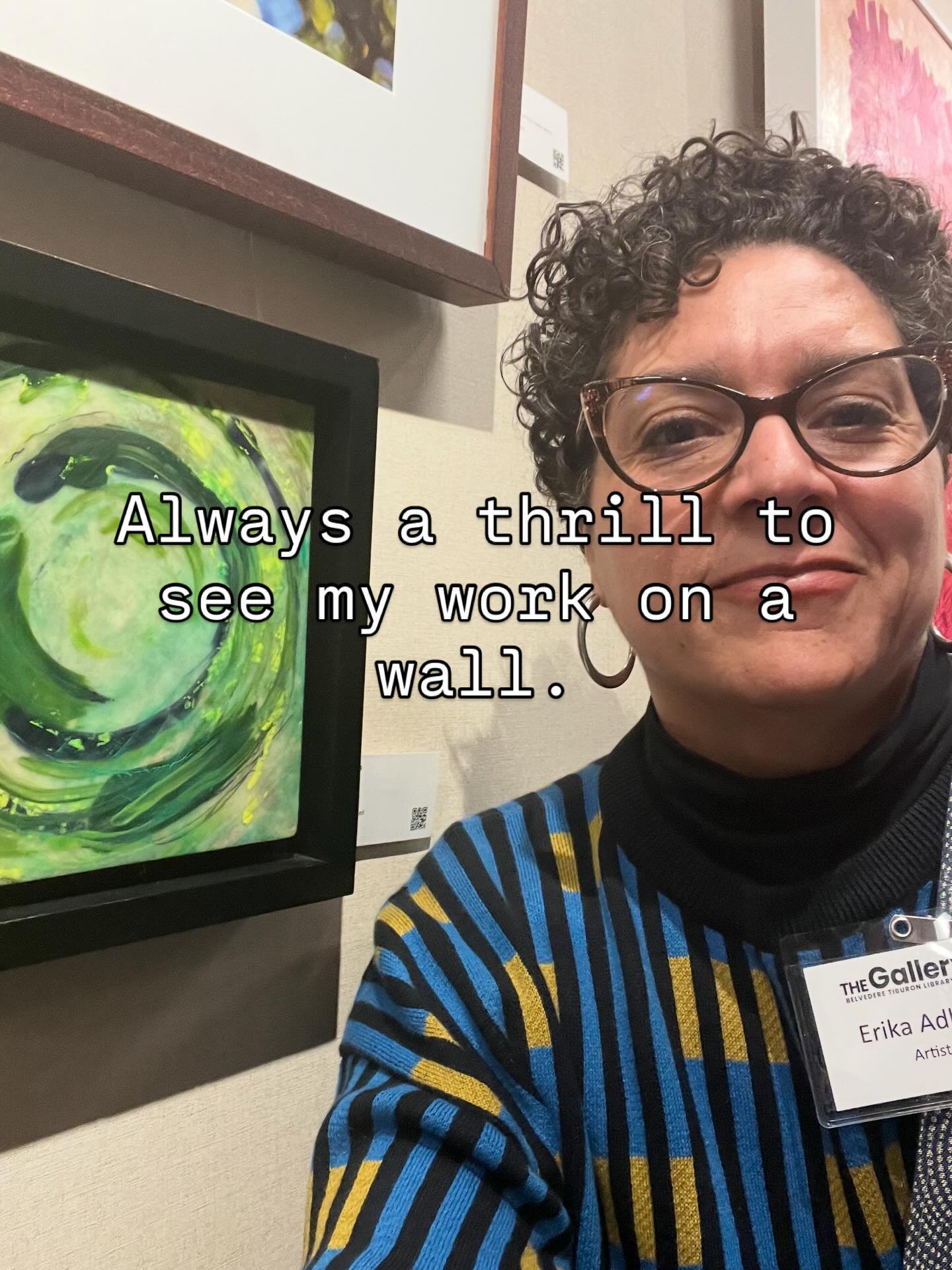 Great opening @beltiblibrary yesterday! Beautiful space, and some great abstract works. Even other encaustic artists! Love the placement of my@piece below @bradainbello &lsquo;s dreamy landscape. And of course, getting to hang out with @michaelbendic