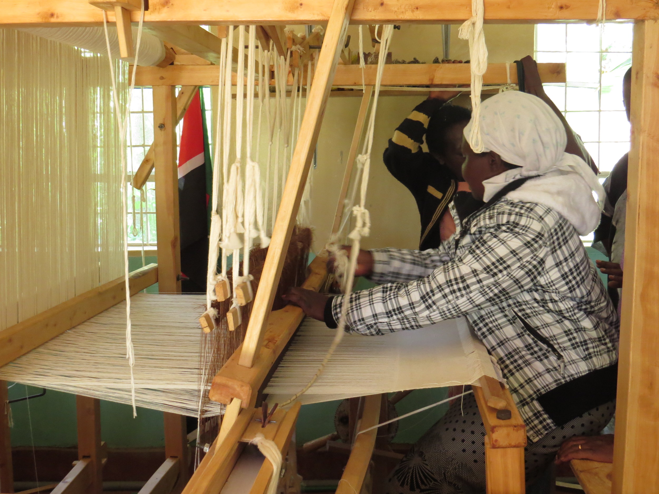 Jane Wambui weaves