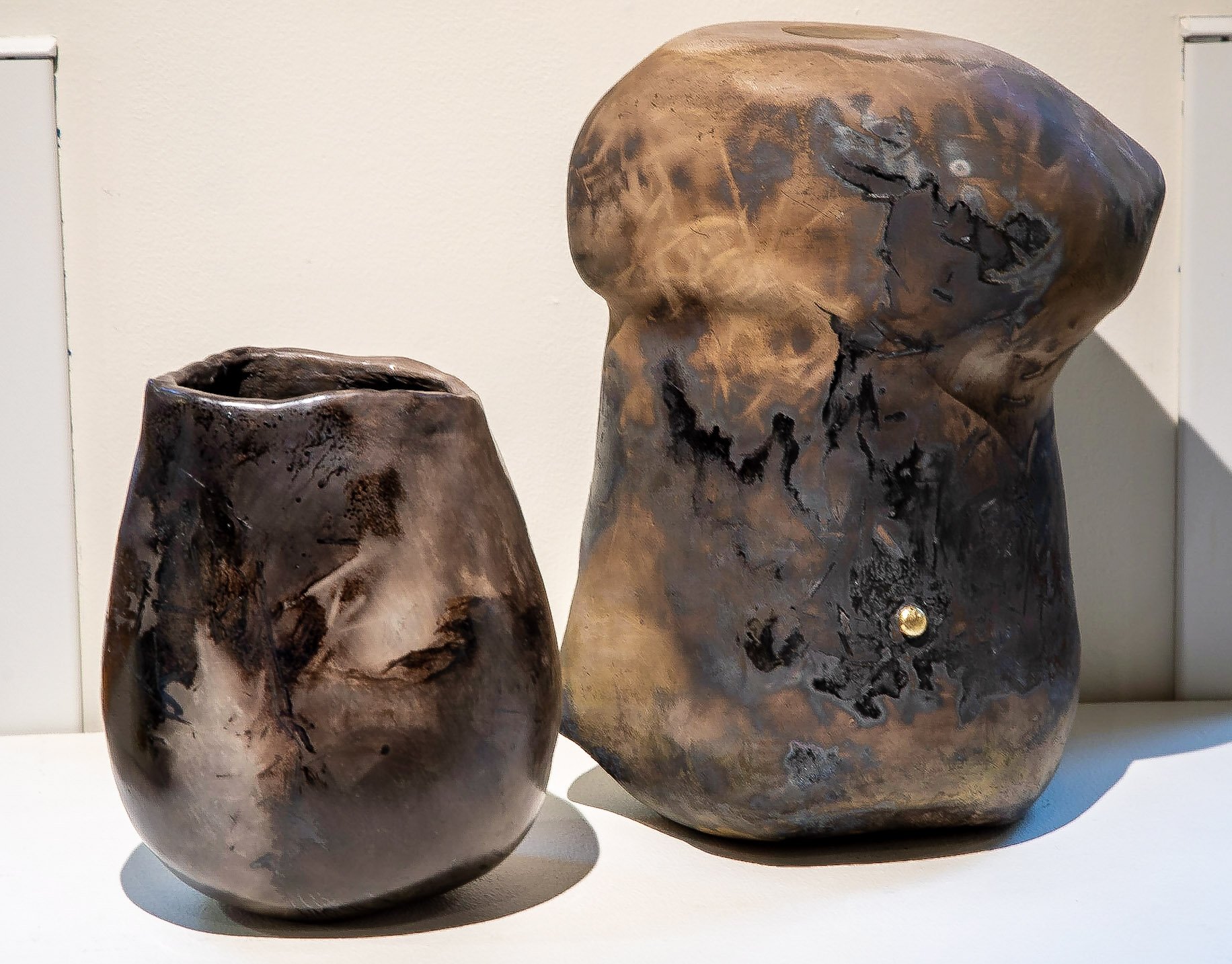 Linda Workman-Morelli, "Burnished Vessel" and "Some Seeds Fell on Fertile Ground"