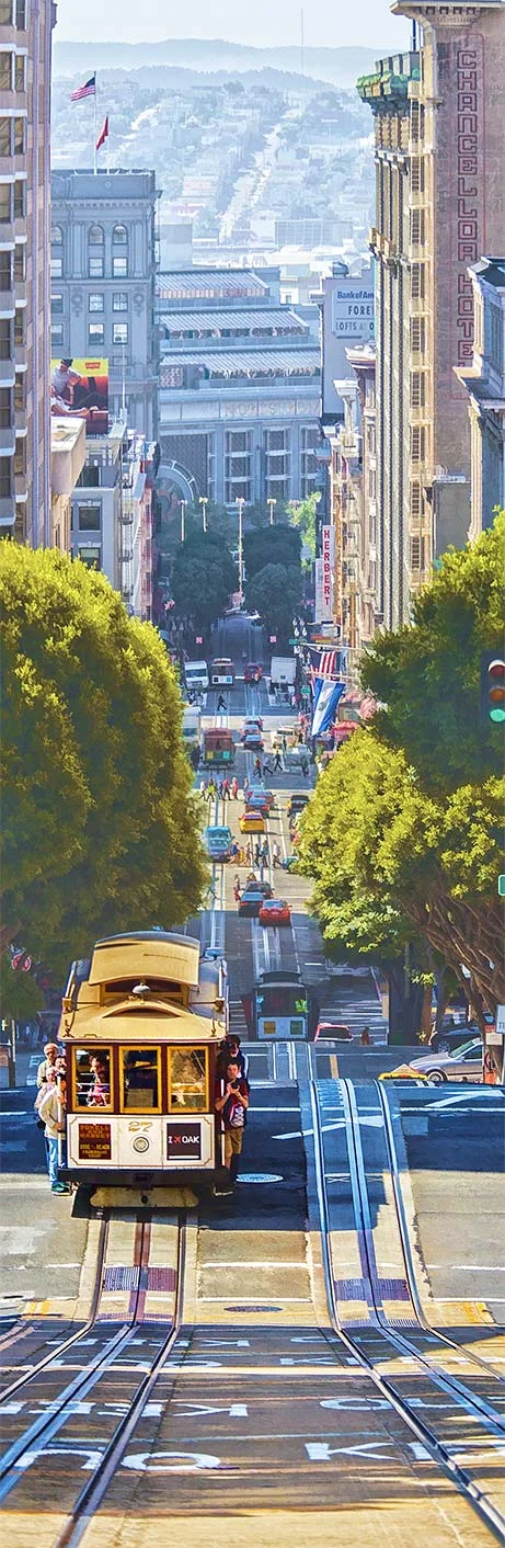 Powell St. Looking South, Nob Hill, San Francisco, CA
