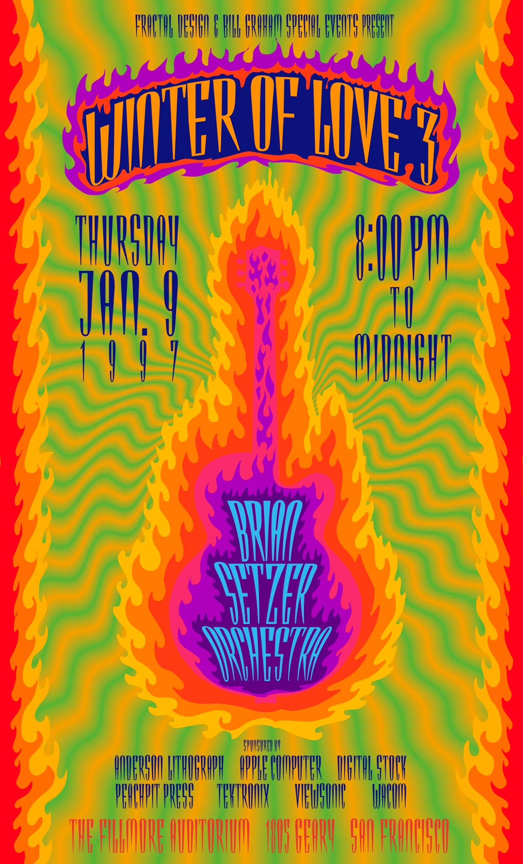 Fractal Design Winter of Love Concert Poster, 1997