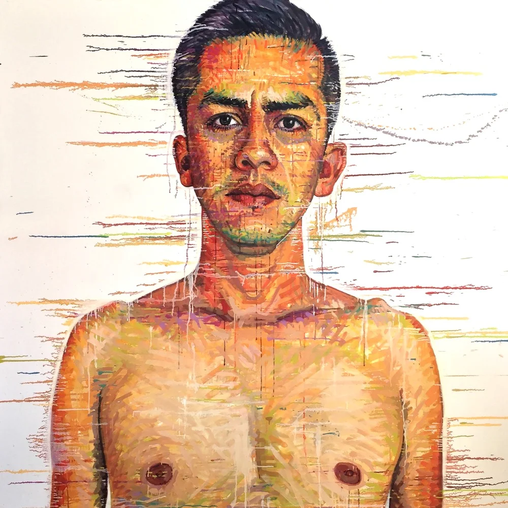 "Armando, San Felipe, BAJA CA"*somewhereXa gay Mormon portrait projectbecause we exist!72" x 72"oil on canvas