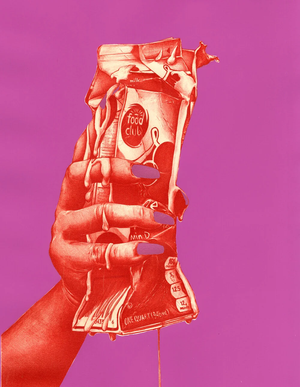 Zoe Brester-Pennings Untitled (Crush) Red Lithograph, Silkscreen, Makeup Varied Edition 18”x24” 2020