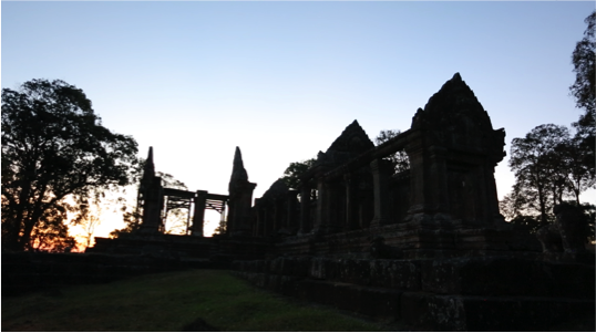 Sunrise at Preah Vihear Temple. Situation very near the area where the refugees were displaced.