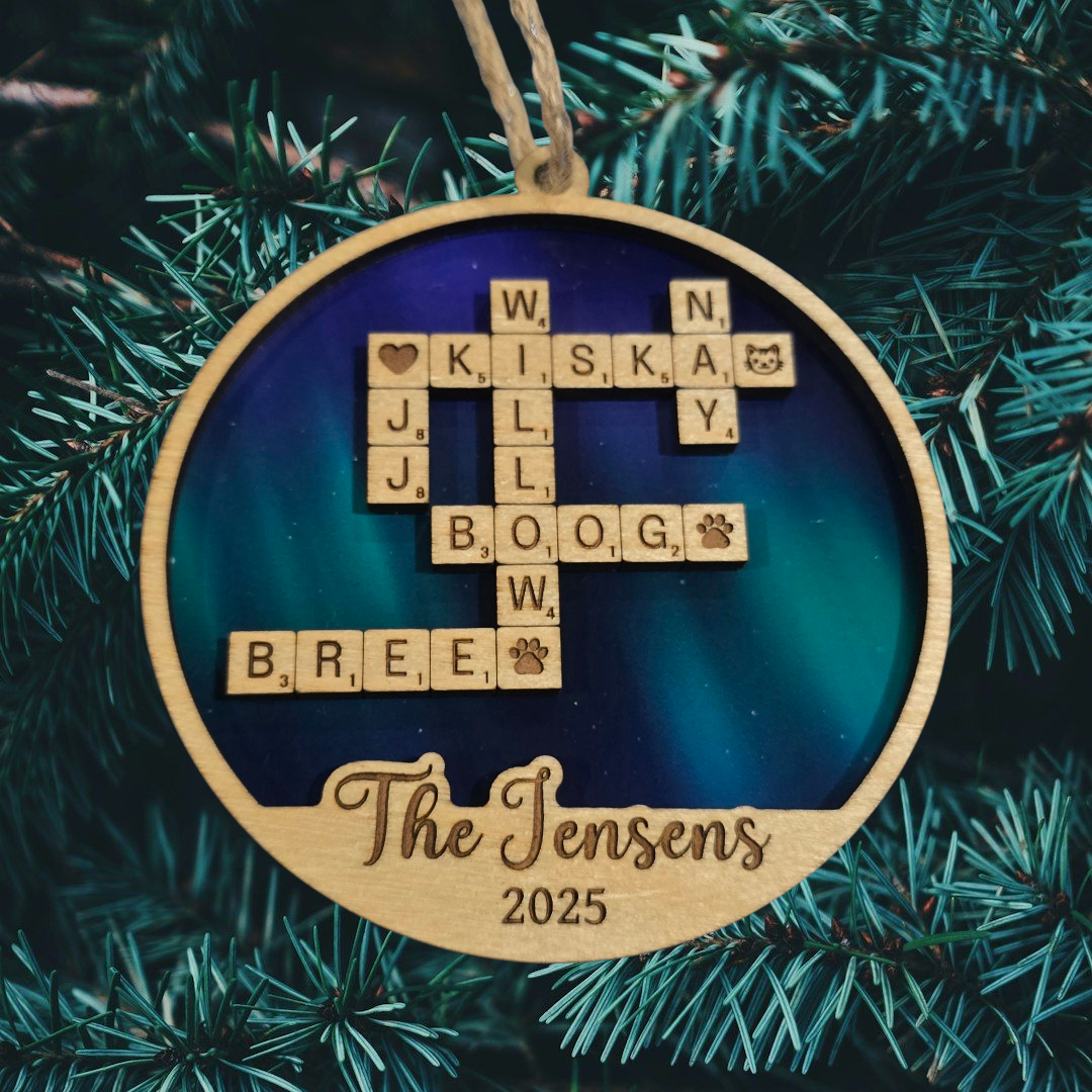 Custom Family Crossword Ornament