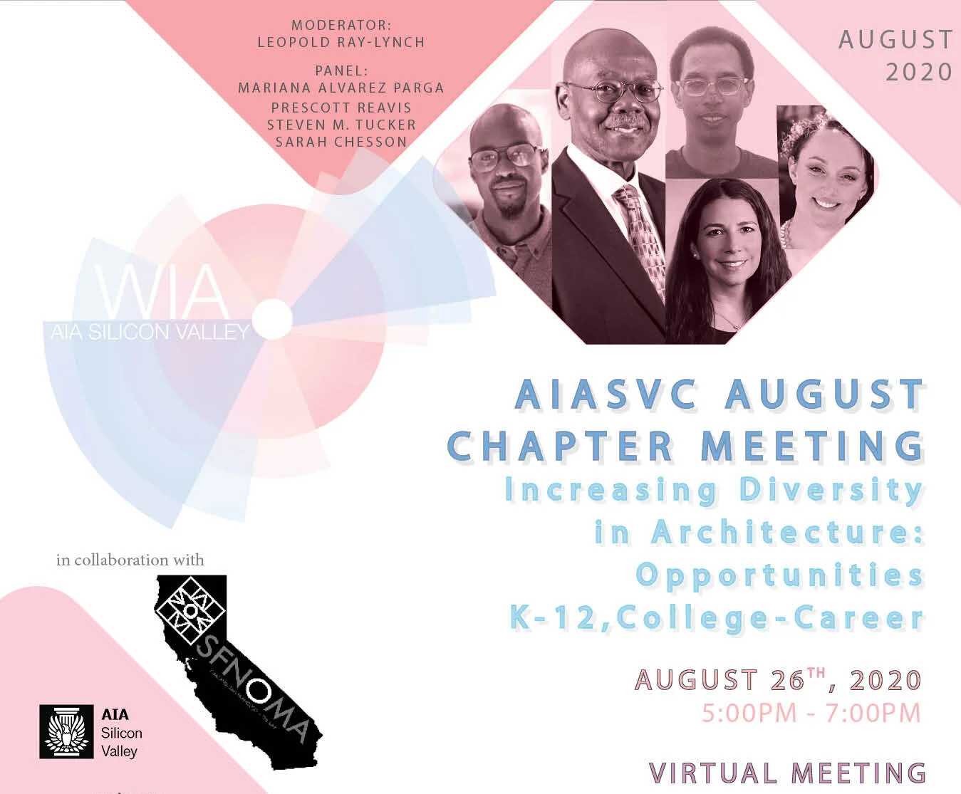 AIASVC August Chapter Meeting: K-12-College-Career : Structures and Opportunities to Increase Diversity in Architecture