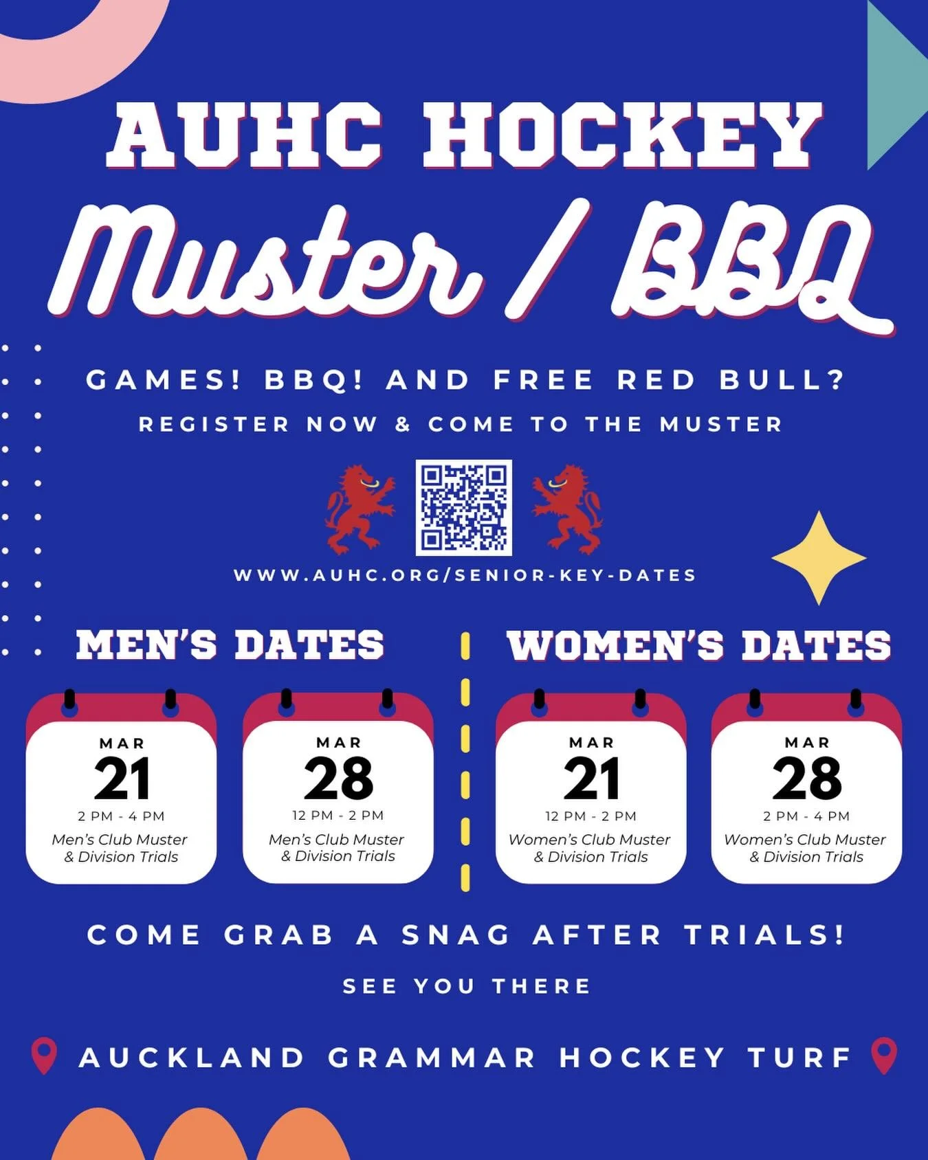 HEY YOU! 🫵🤨 YES YOU! 
Itching to try a social sport? Or continue playing a sport through uni? Maybe gain some new friends or even get fit‼️⁉️ 
Come to our trials and musters! To entice all you exhausted and stressed folks, we are hosting a sausage 