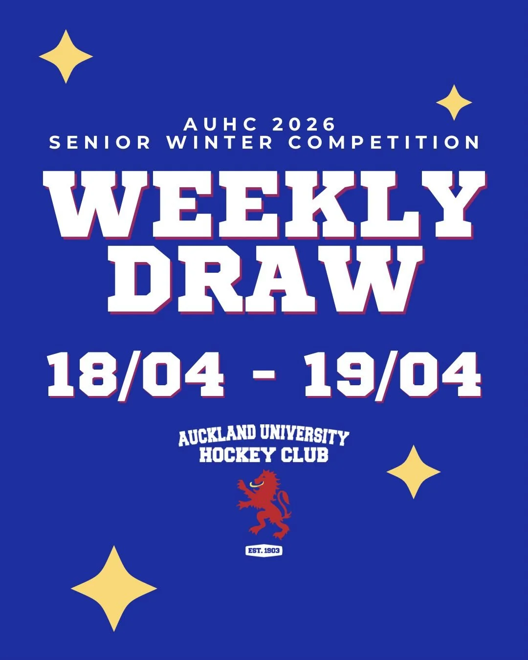 New draw is up! Please note it is subject to change but we will do our best to keep you all updated 🫡🕺🏑