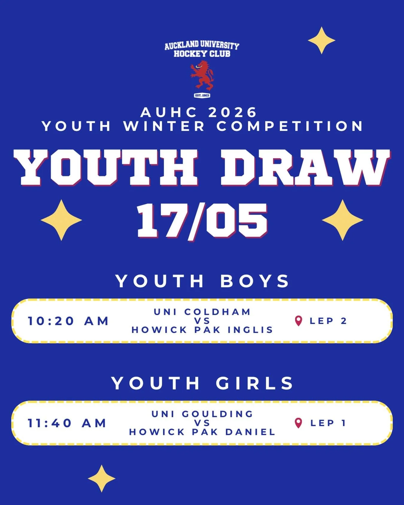 Oooooh boy! 2nd week of youth starting off against Howick Pak! 🫧✨🌟