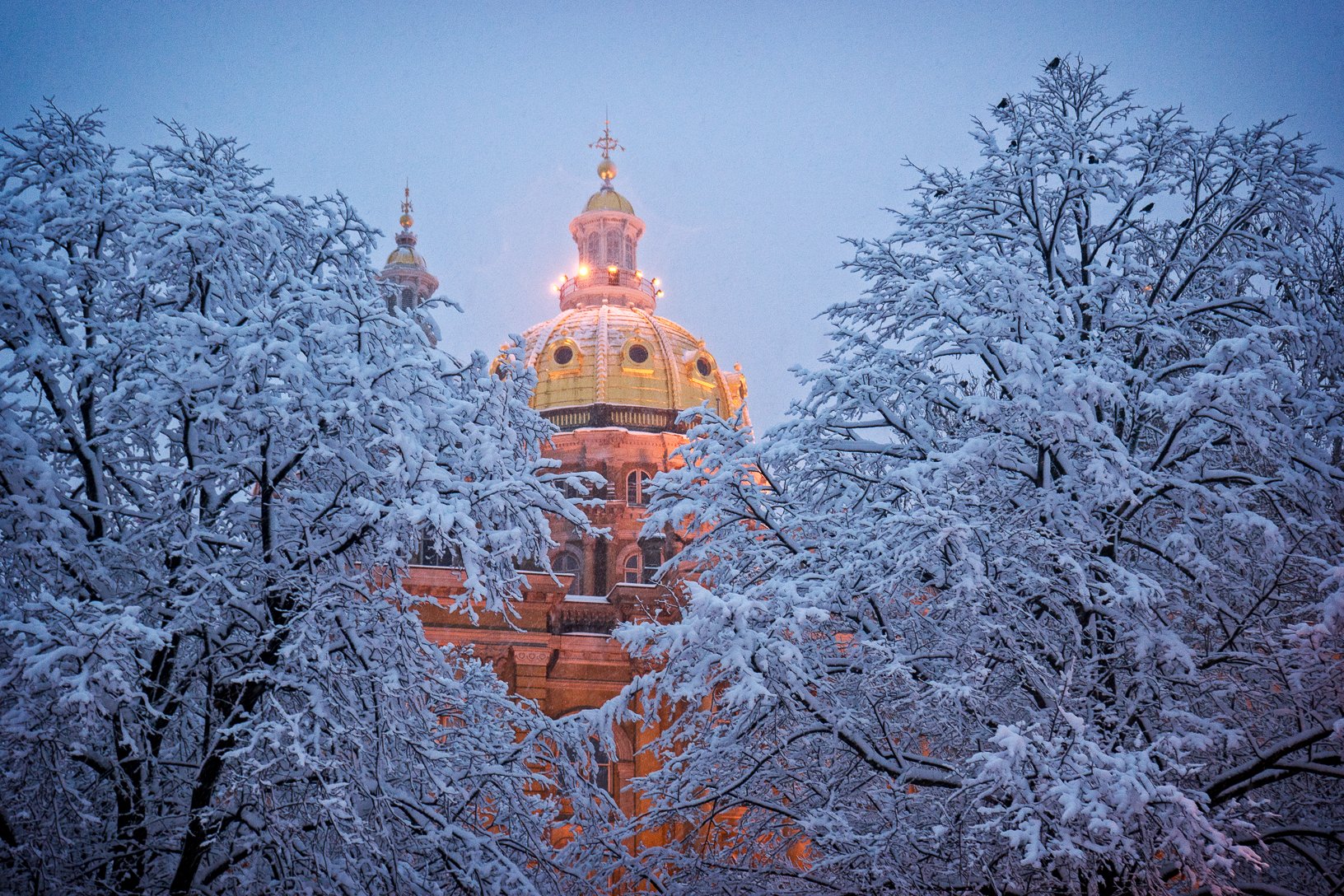 Winter at the Iowa Capitol - Print