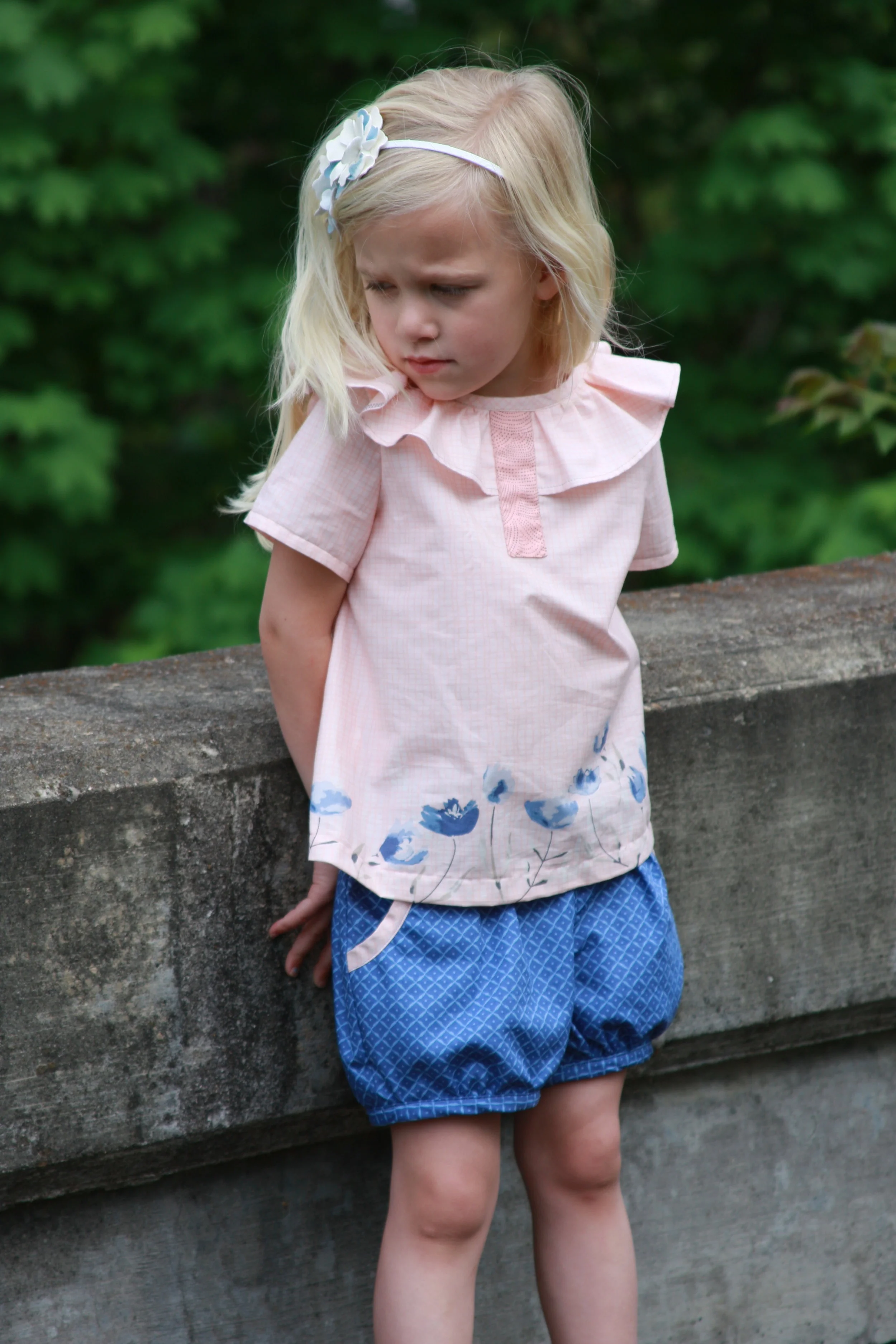 Shorts are Berry Bubble Shorts by Mummykins and Me (one of 10 patterns I picked for summer sewing for kids ).