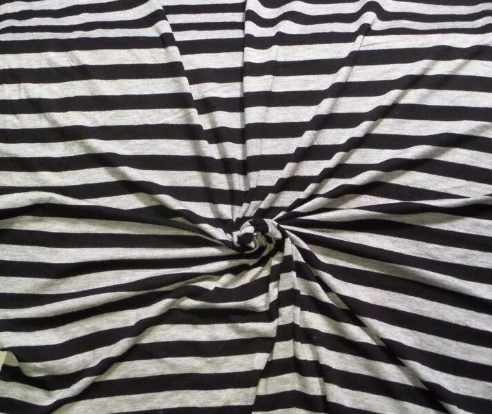 Black and grey striped rayon spandex. Great basic tee such as the Union .