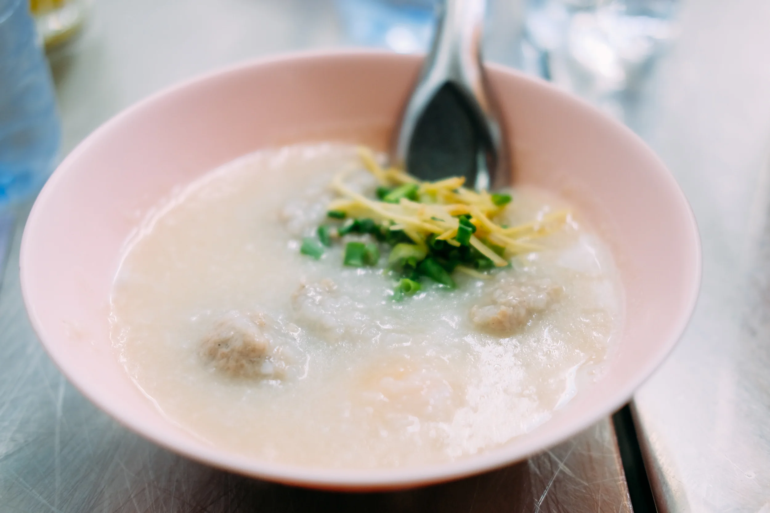 Porridge with pork balls. Yummy!