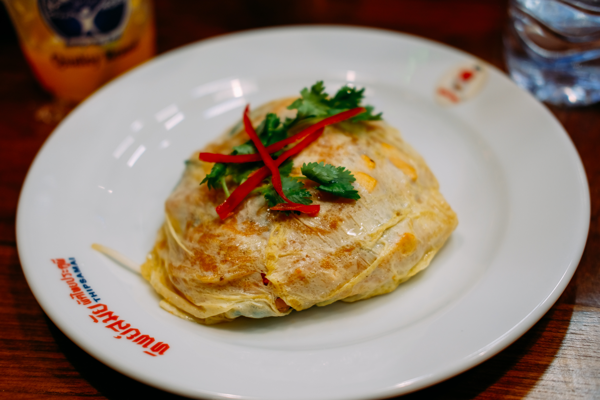 Pad thai wrapped in egg! Definitely a unique experience.