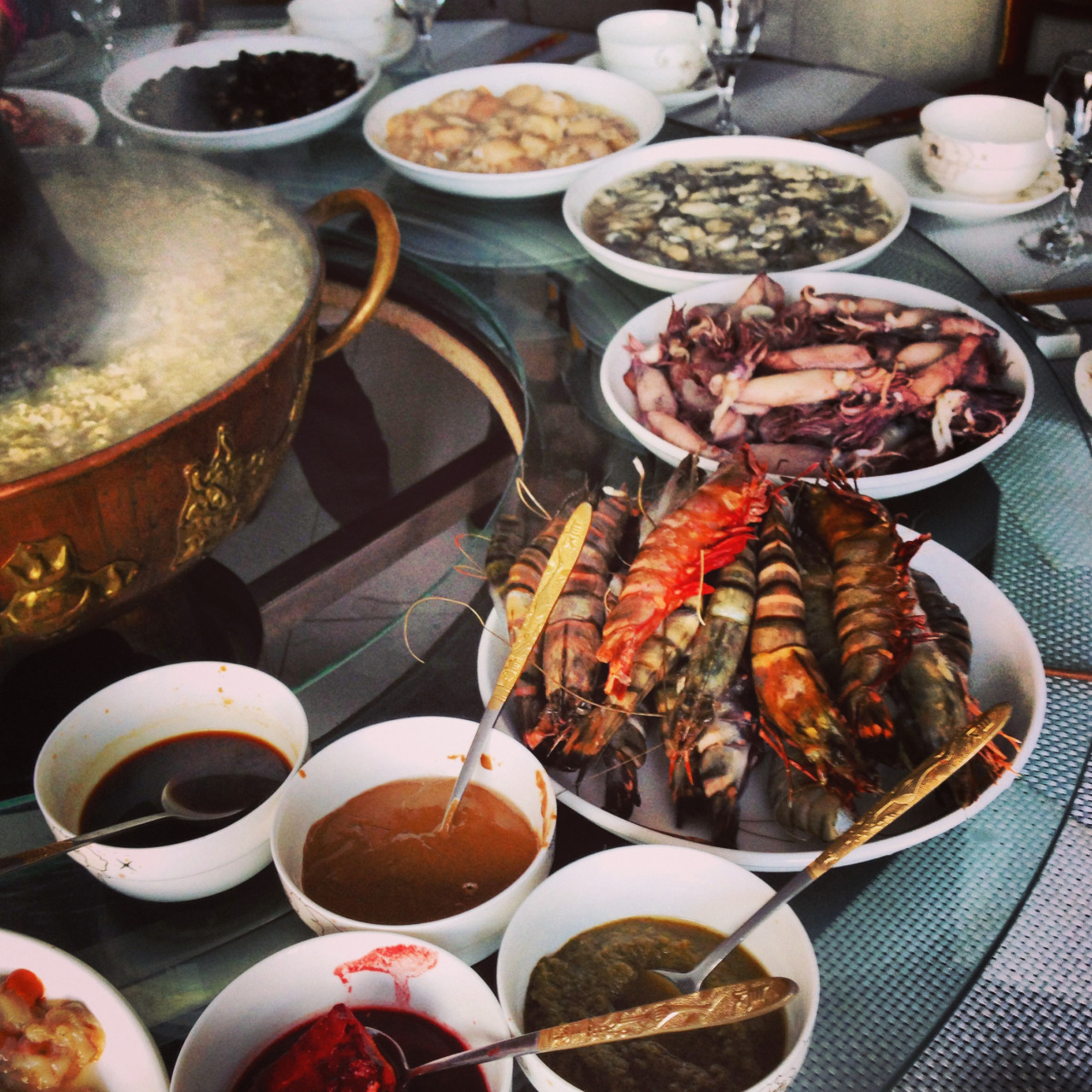 Seafood for hot pot
