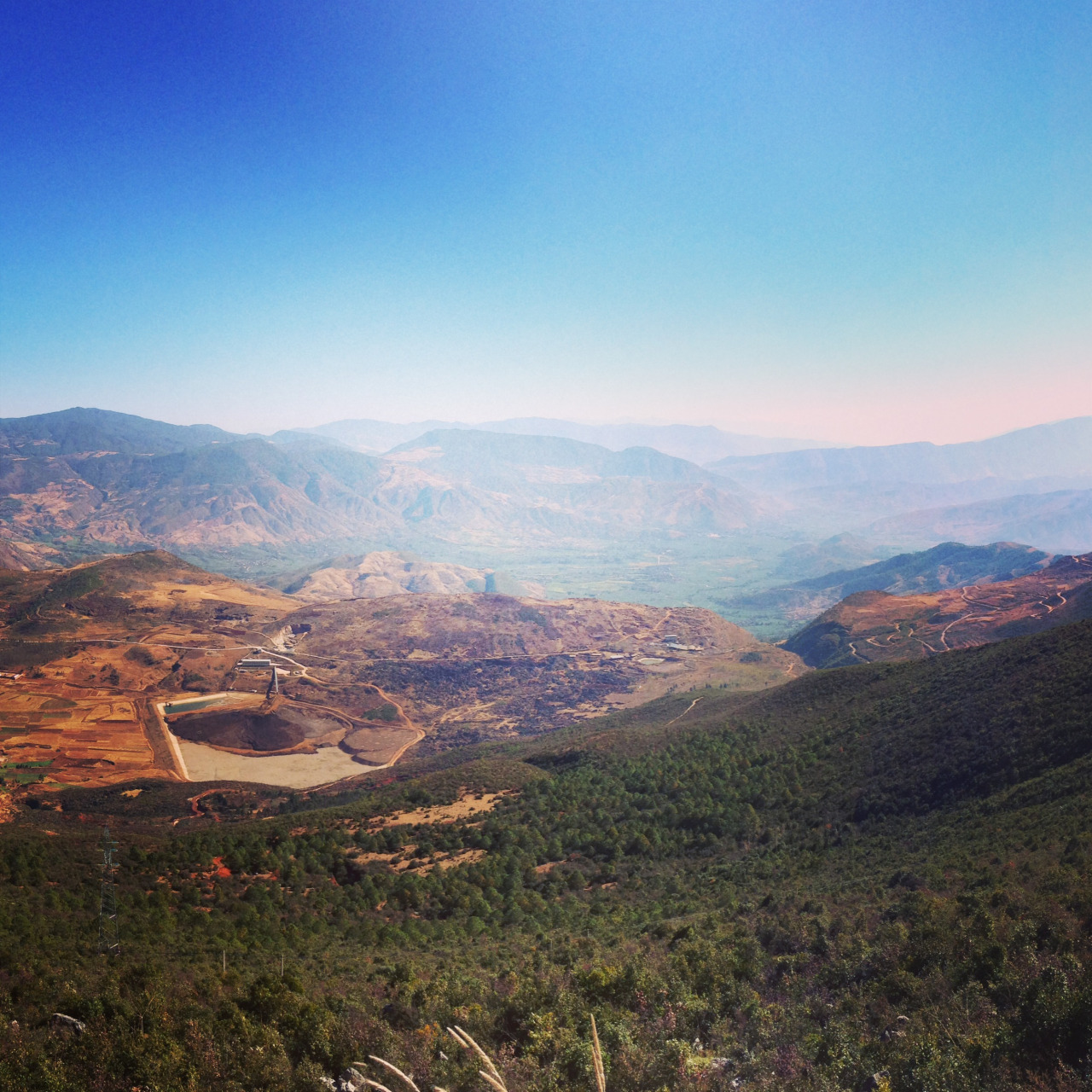 Stopped for a view on the drive from LiJiang to Dali