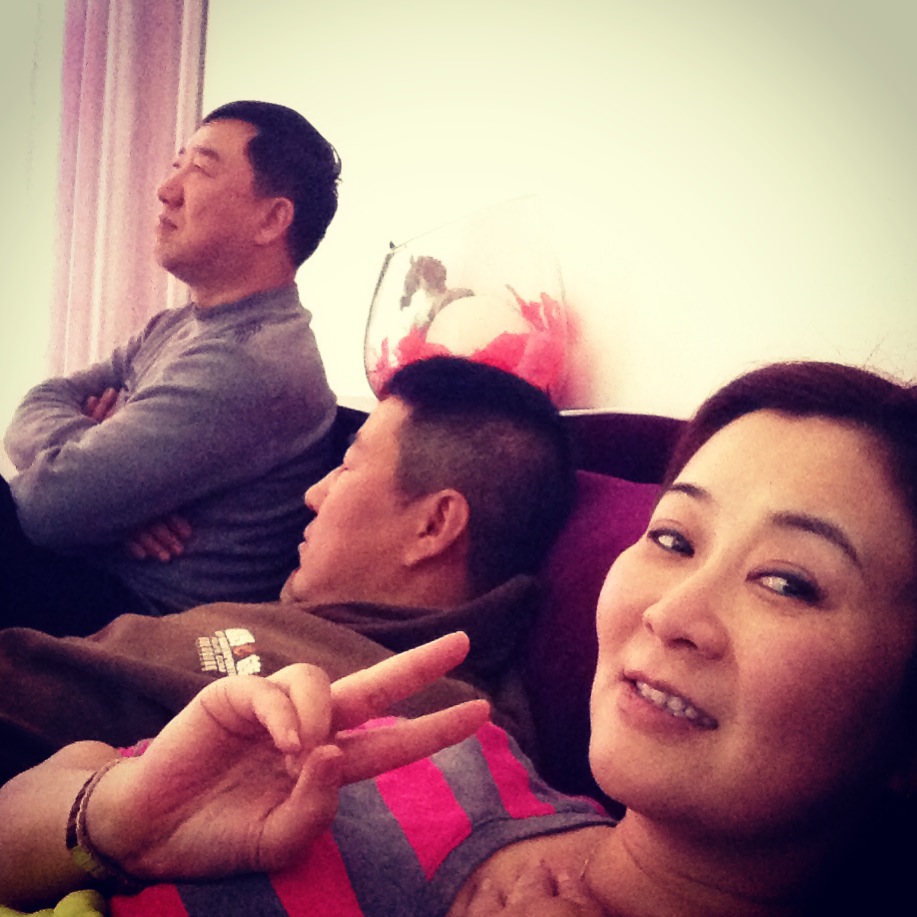 Watching Lost in Thailand with Mike's mom and friends