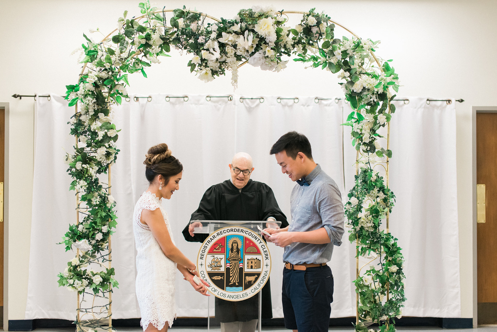 Mike reading his vows