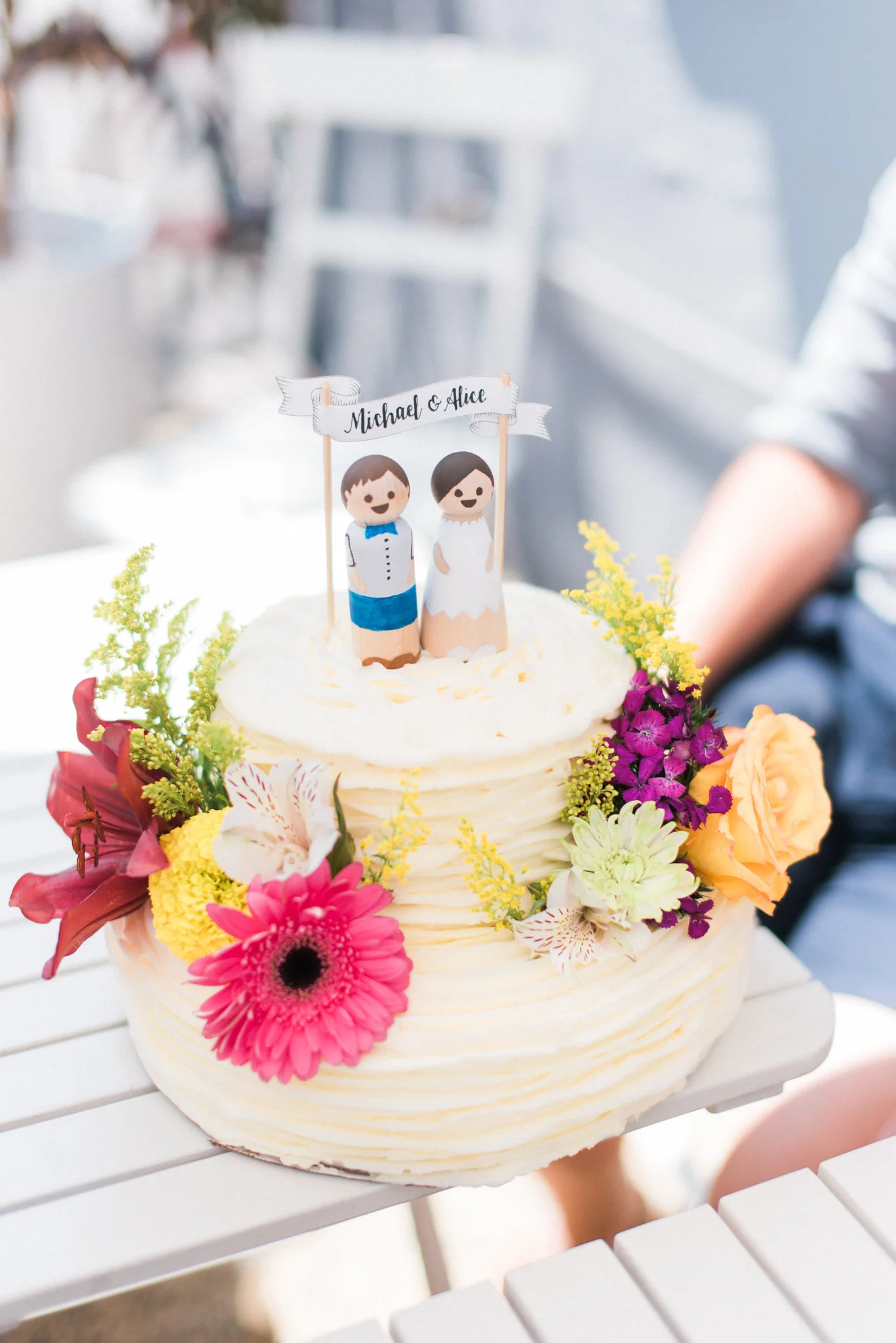 The beautiful cake that Nora made for our wedding