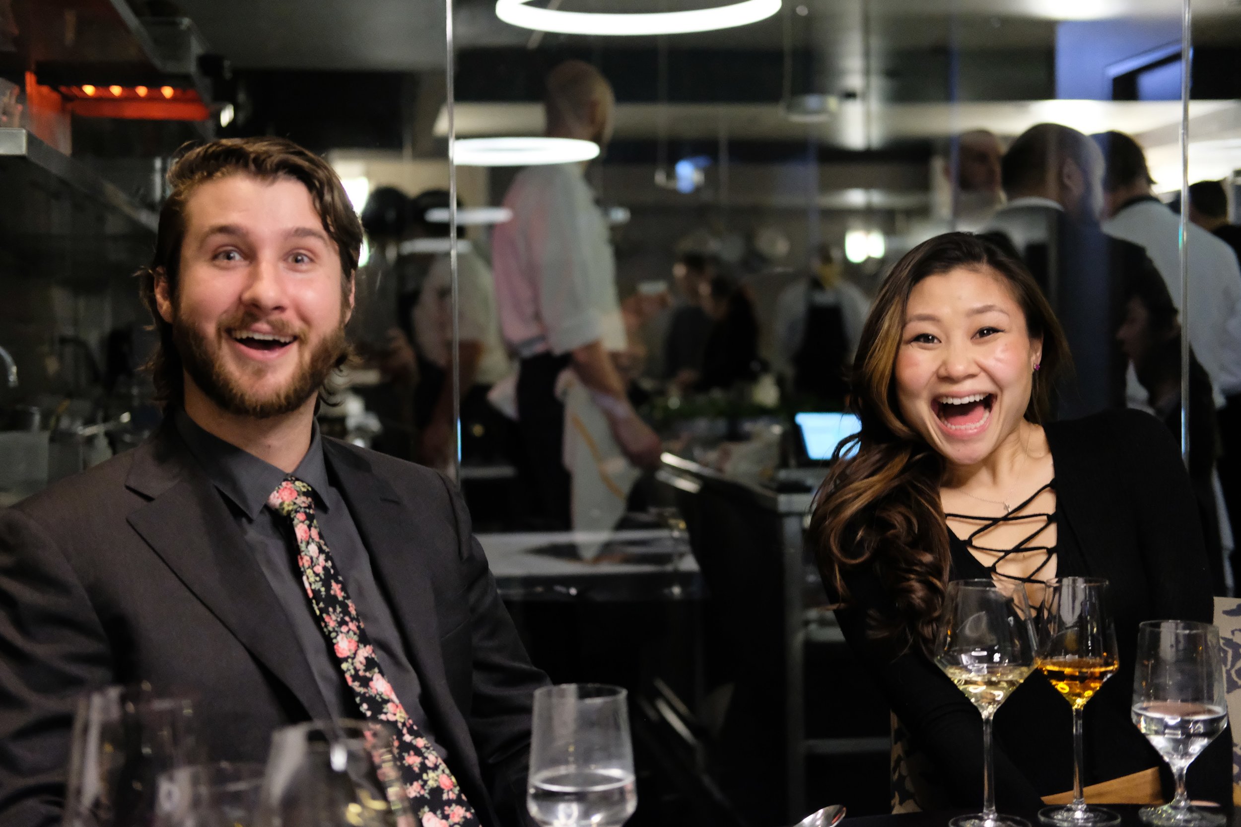 Kyle & Liz excited once the music came on and the lights dimmed