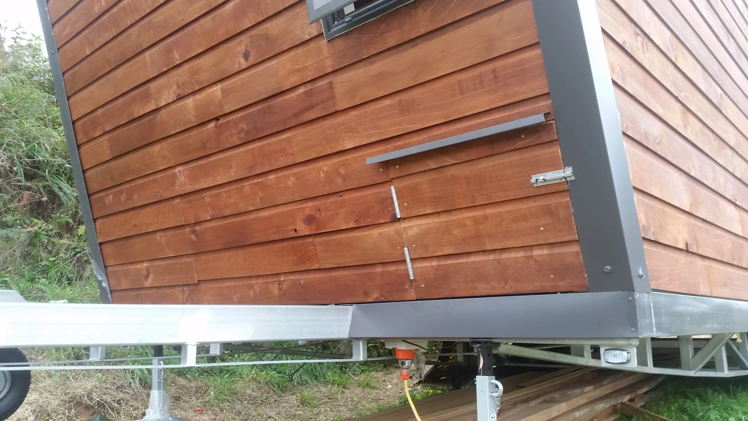 The hatch for the humanure toilet.