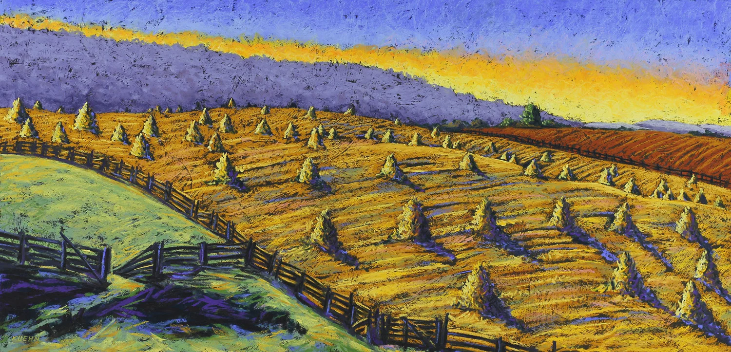 Hay Stacks At Dusk #2