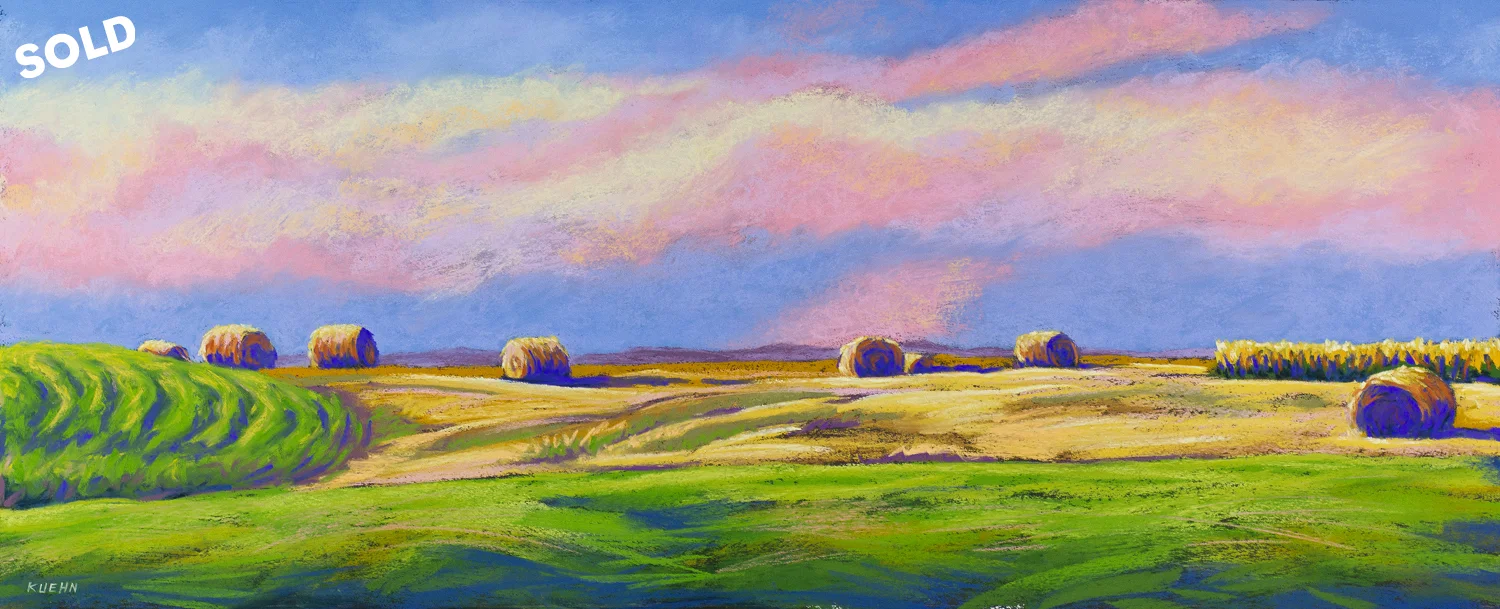 Hay Bales at Sunset