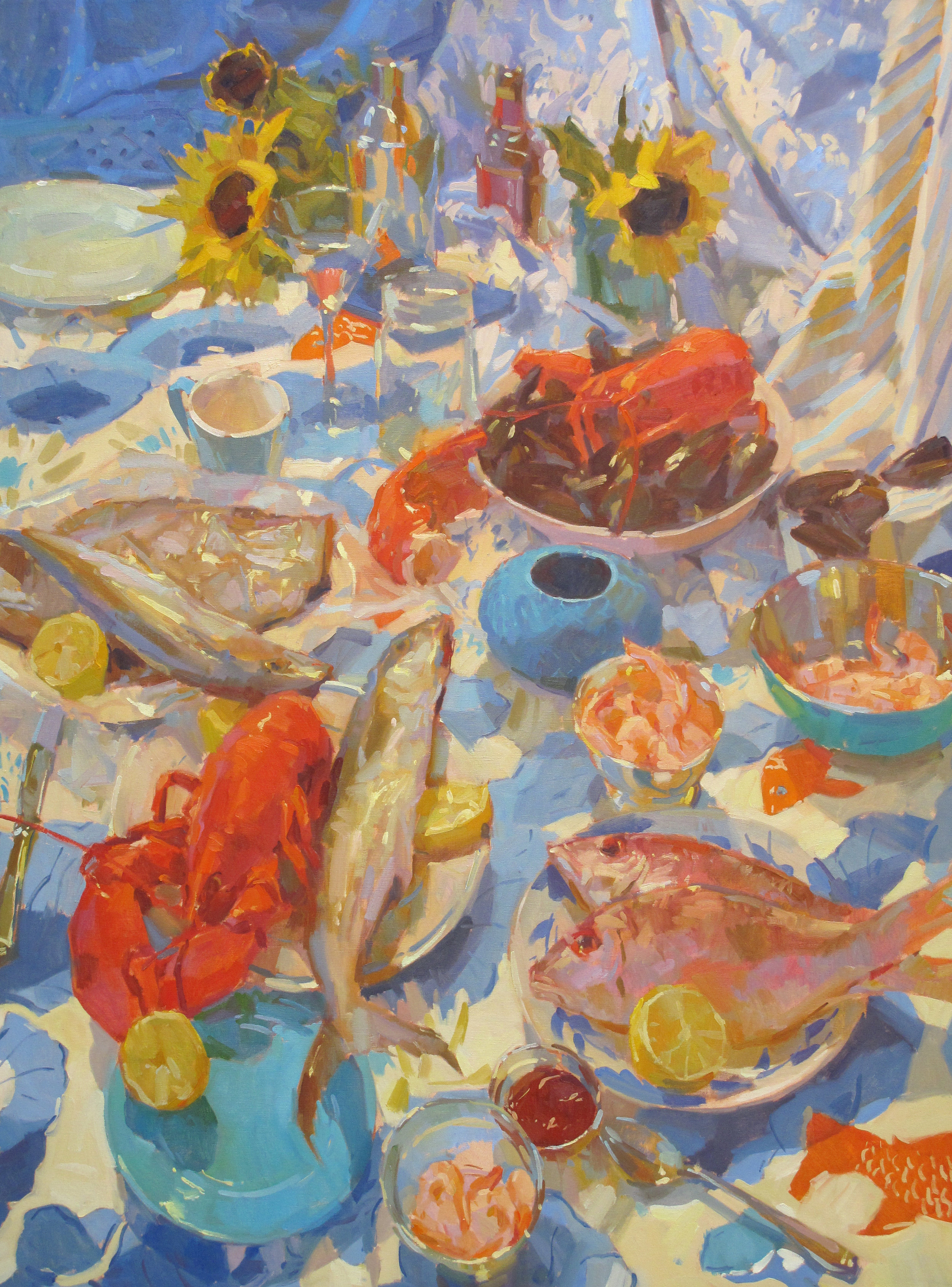  Seafood Spread  48x36" oil on canvas    