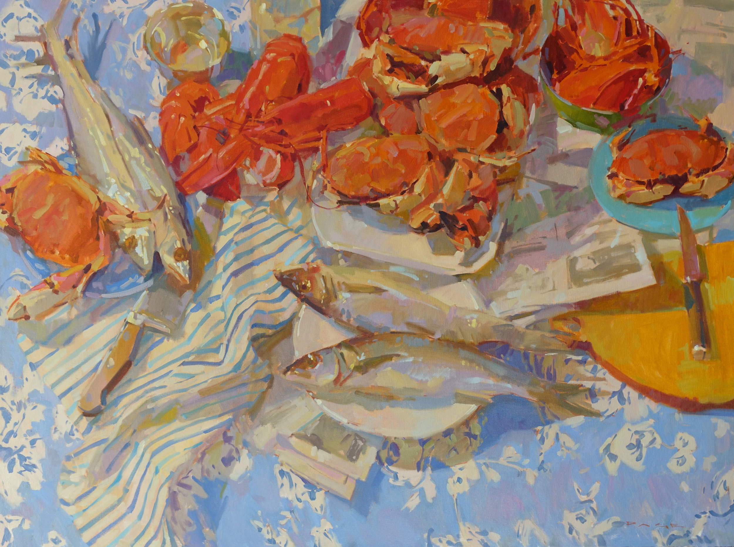  Seafood Bounty  36x48” oil on canvas  