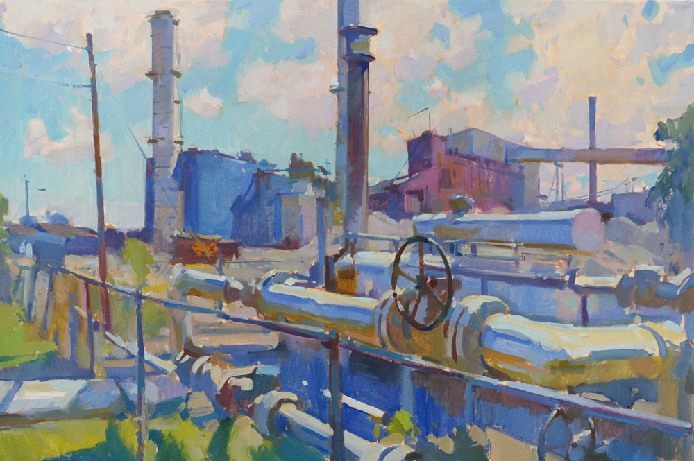  Bucksport Paper Mill  24x36” oil on canvas  