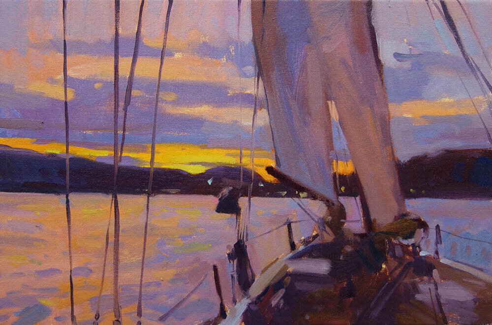  Sunset Sail   12x16” oil on canvas 