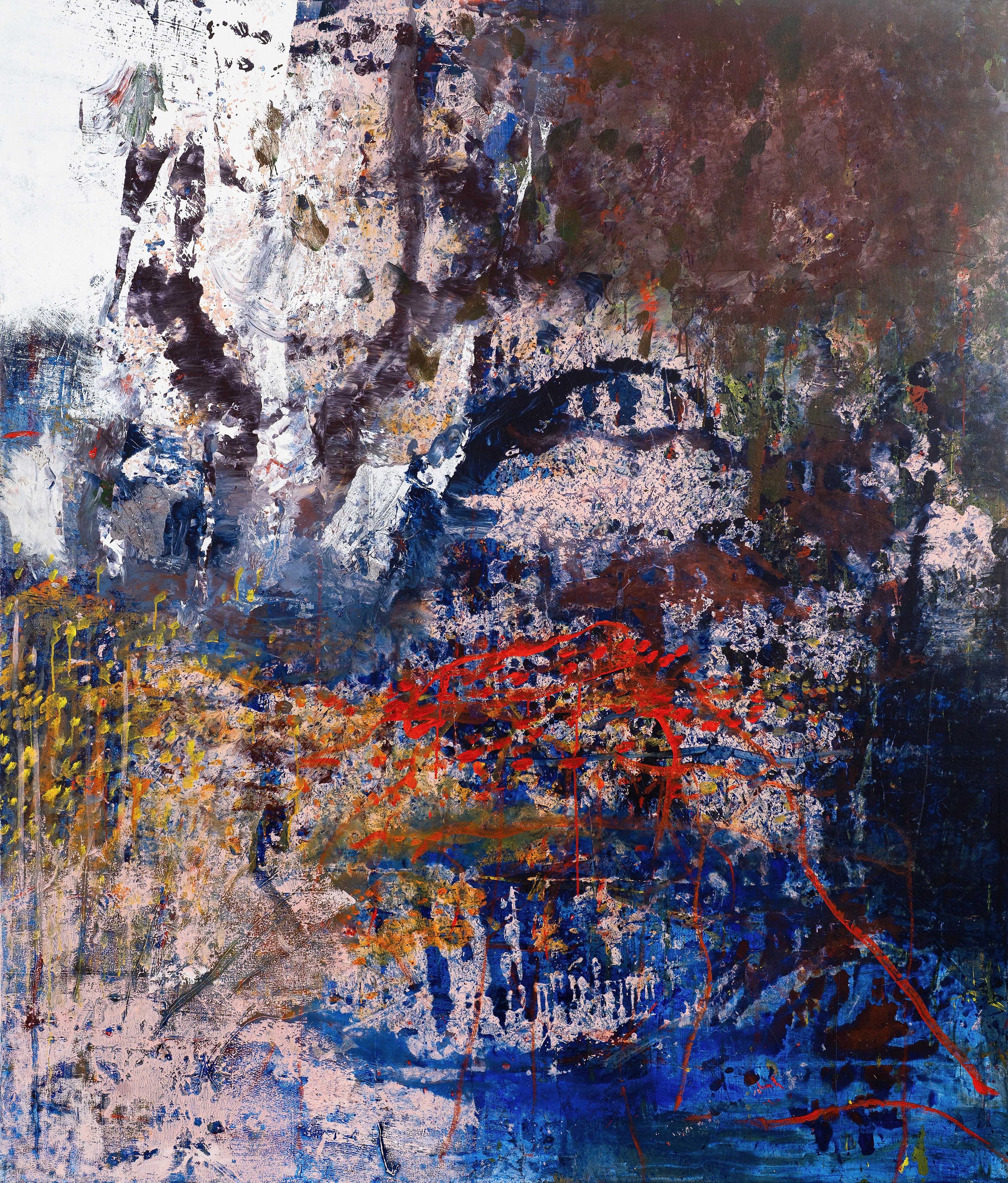  Cave I Acrylic and silk paper on canvas I 198x169cm/78x66in I 2022  