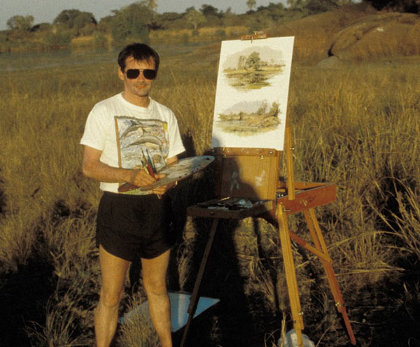 Painting in Zambia.  Nobody told me about dress code!