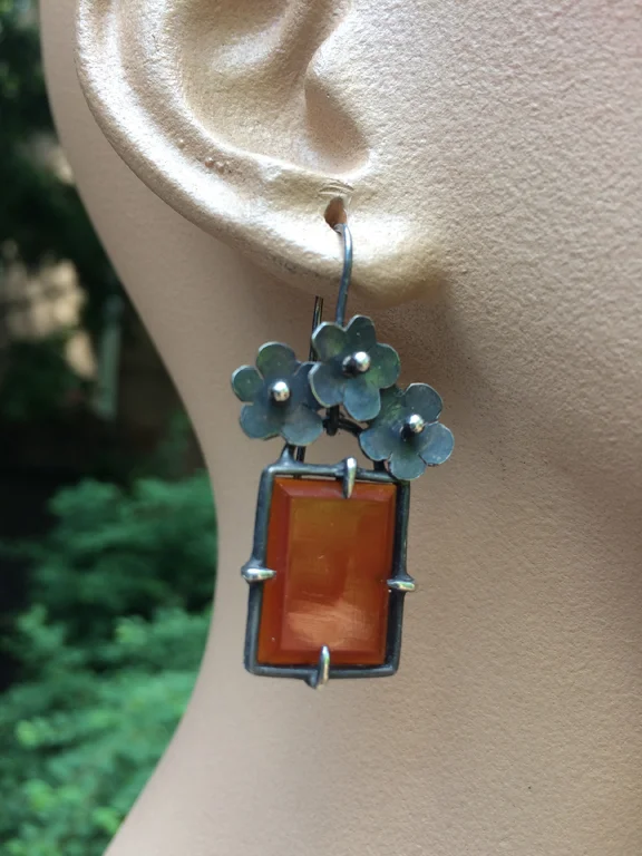 earring carnelian vintage silver jewelry.jpg