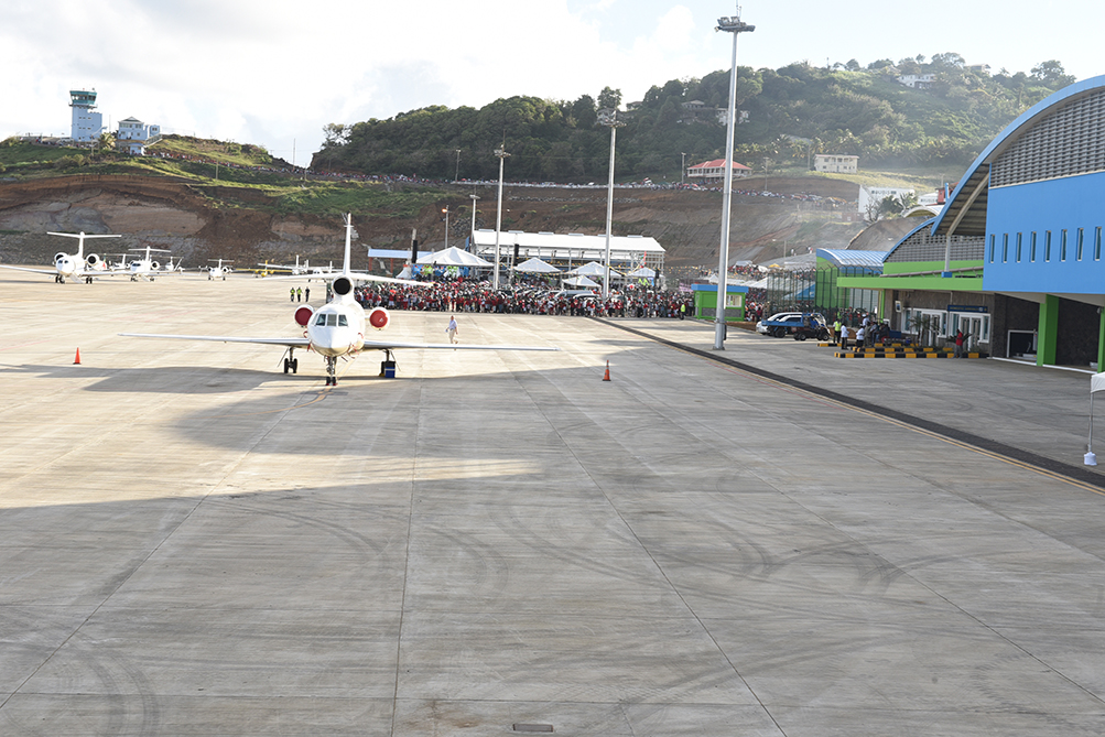 Hundreds of Vincentians turned up at the new airport to welcome the inaugural flights