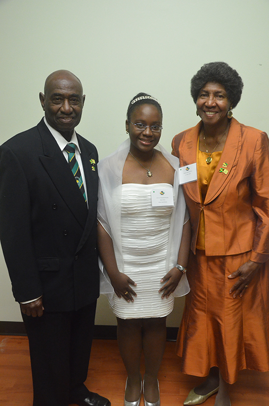 Gifford & Raphaelita Walker with JCA scholarship winner Shalon Hunte