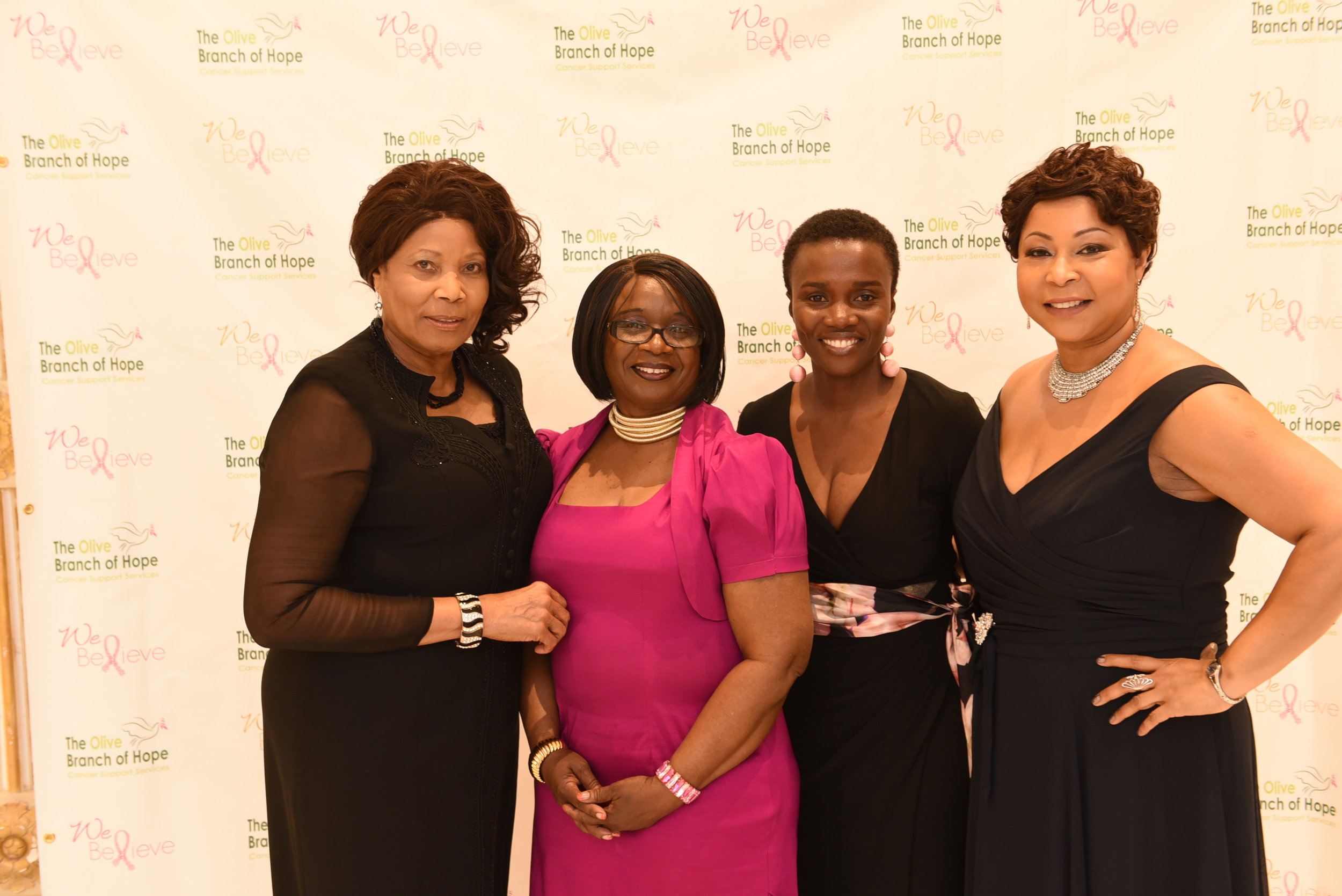 Winsome Johnson (l), Leila Springer, keynote speaker Dr. Evelyn Jiagge and new OBOH president Andrea Moncrieffe