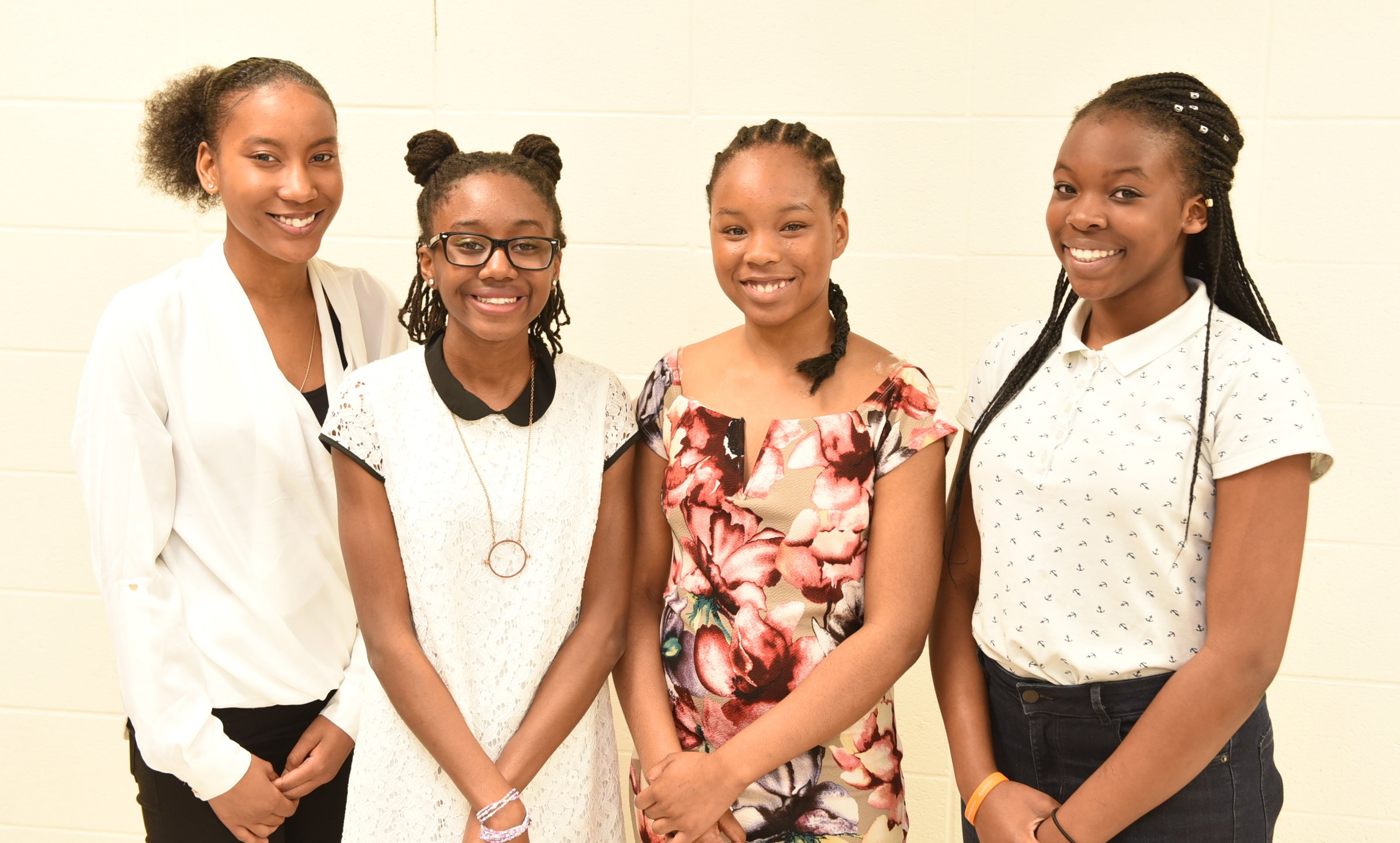 Shannelle Tallow-Barnes (l), Olivia Downes, Cassandra John-Whittingham & Tomi Ogunekun