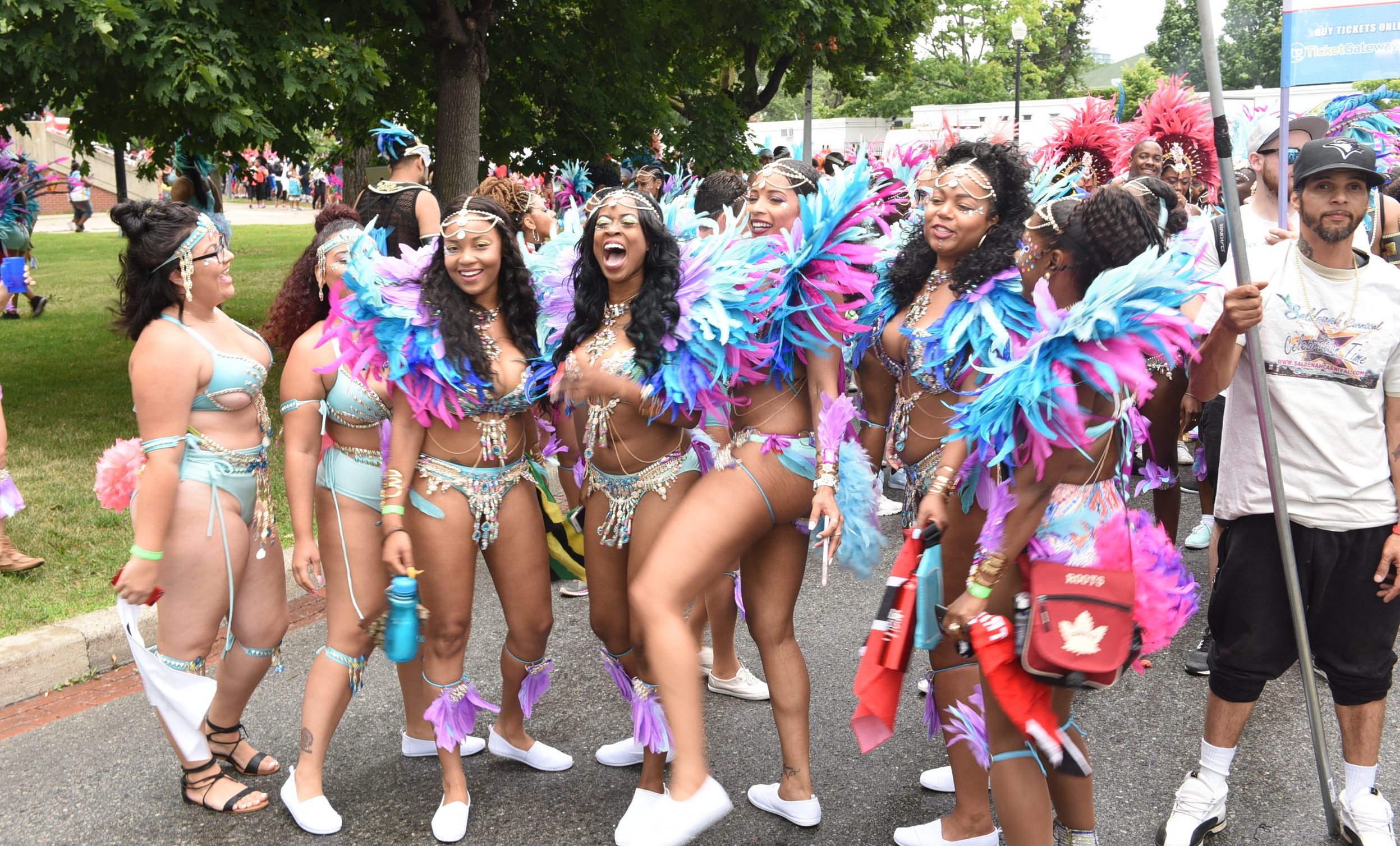 Revellers having a good time at the Toronto Carnival