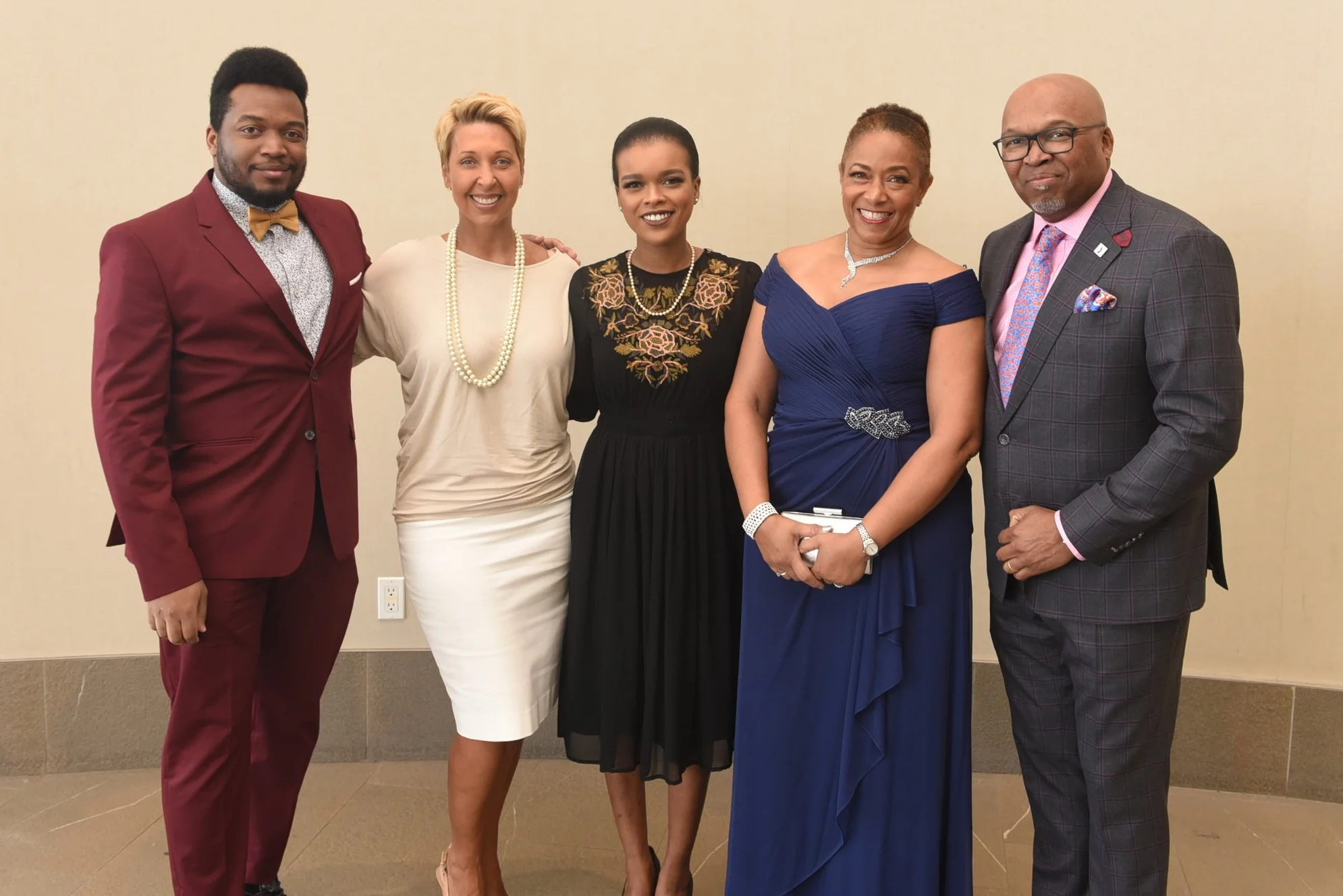 Ray Williams (r) with Taylor Williams (l), Guylaine Palmer, Daouwi Abouchere & Georgina Williams