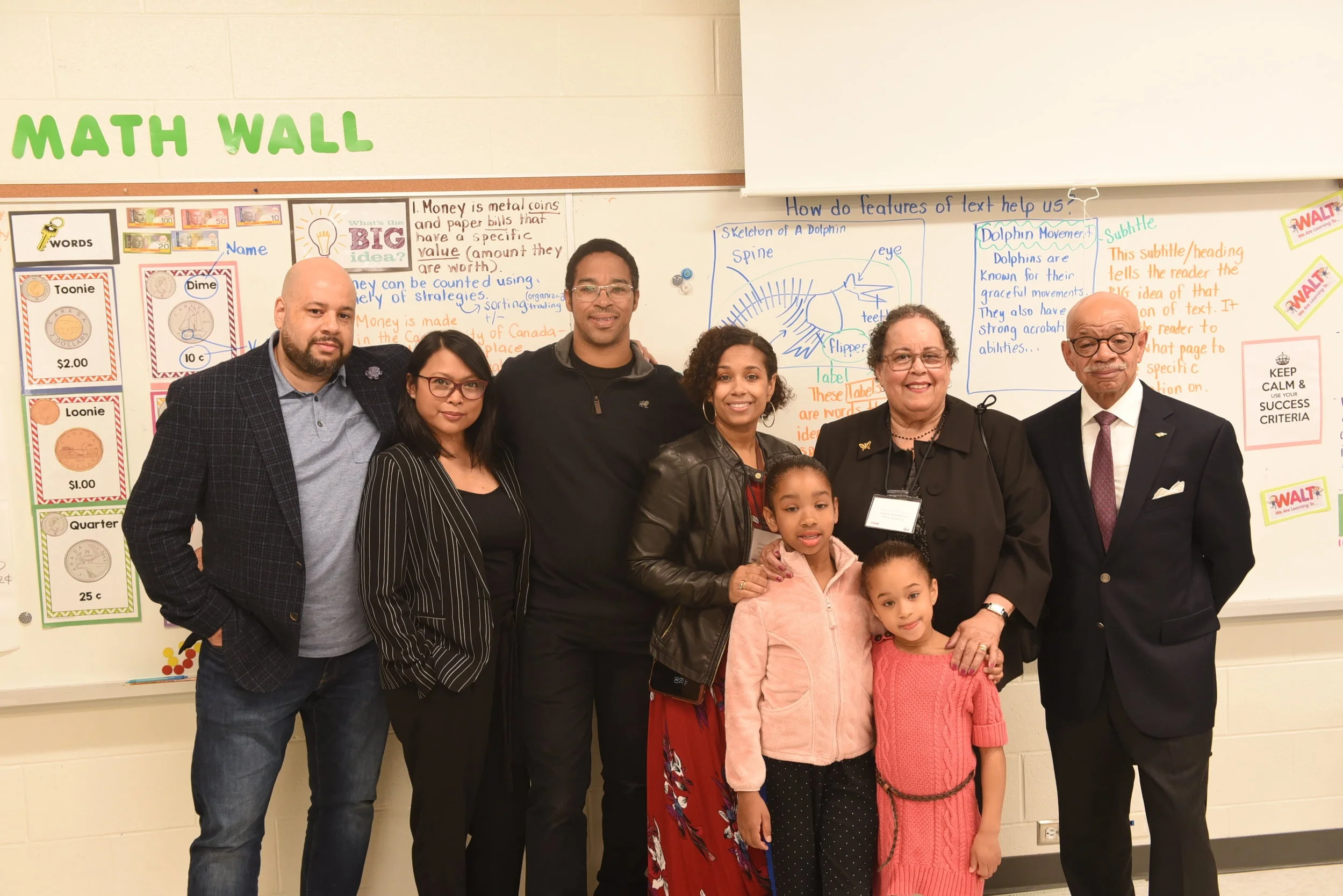 Rodney Millington (l) & his wife Josie Millington, Brent Edwards & his wife Anissa Millington with their children Anissa-Jayde & Taviss Edwards and Dawn Millington & her husband Rodney Millington