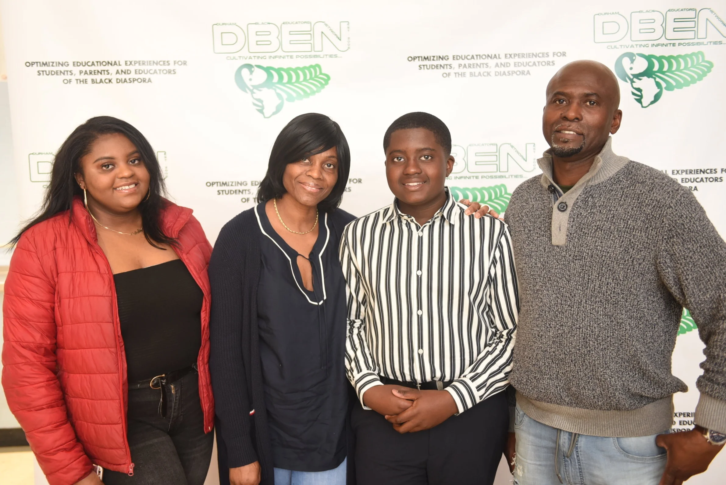 Marcus Young with his parents Daniel and Michelle Young and sister Natalie Young