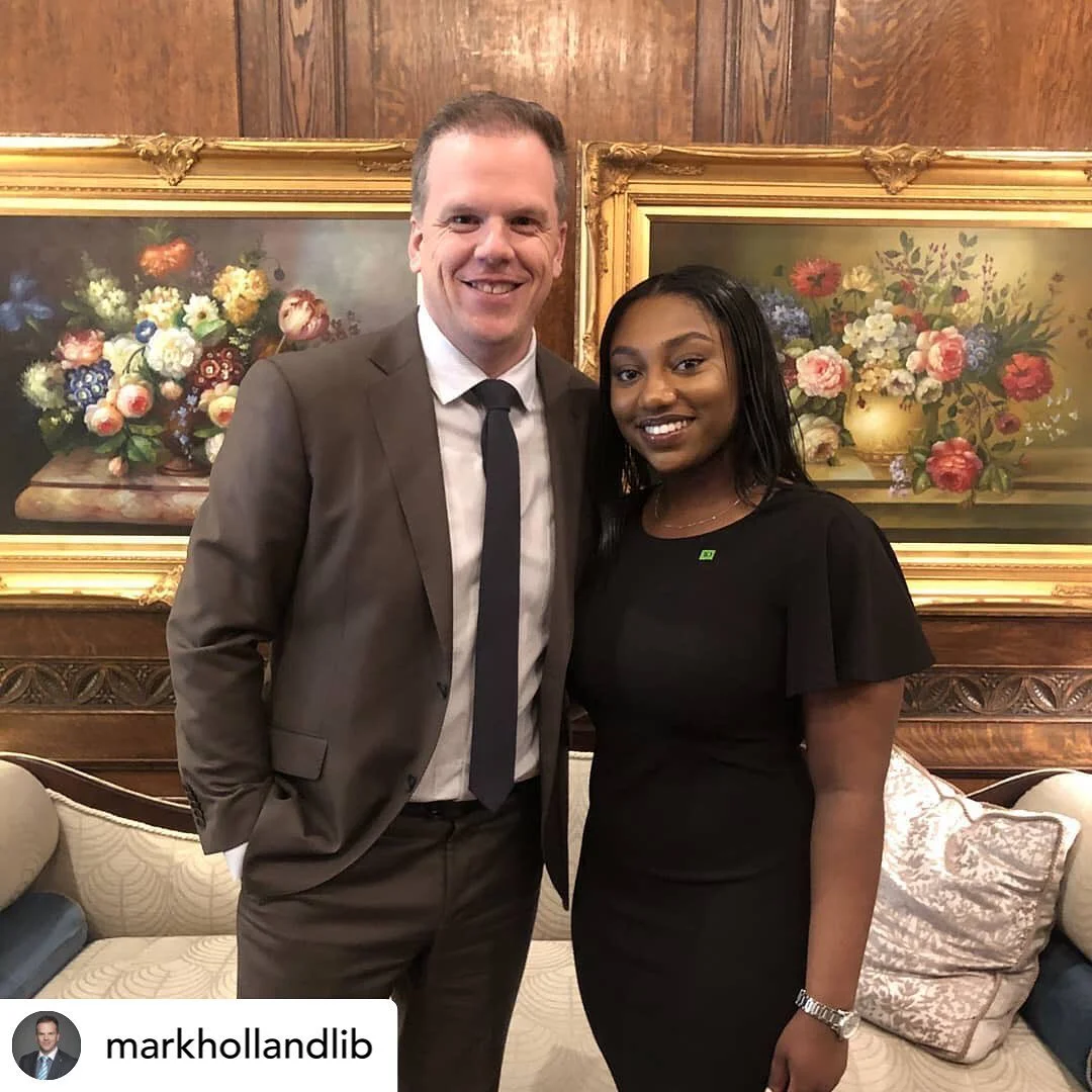 Risann Wright with Ajax MP Mark Holland