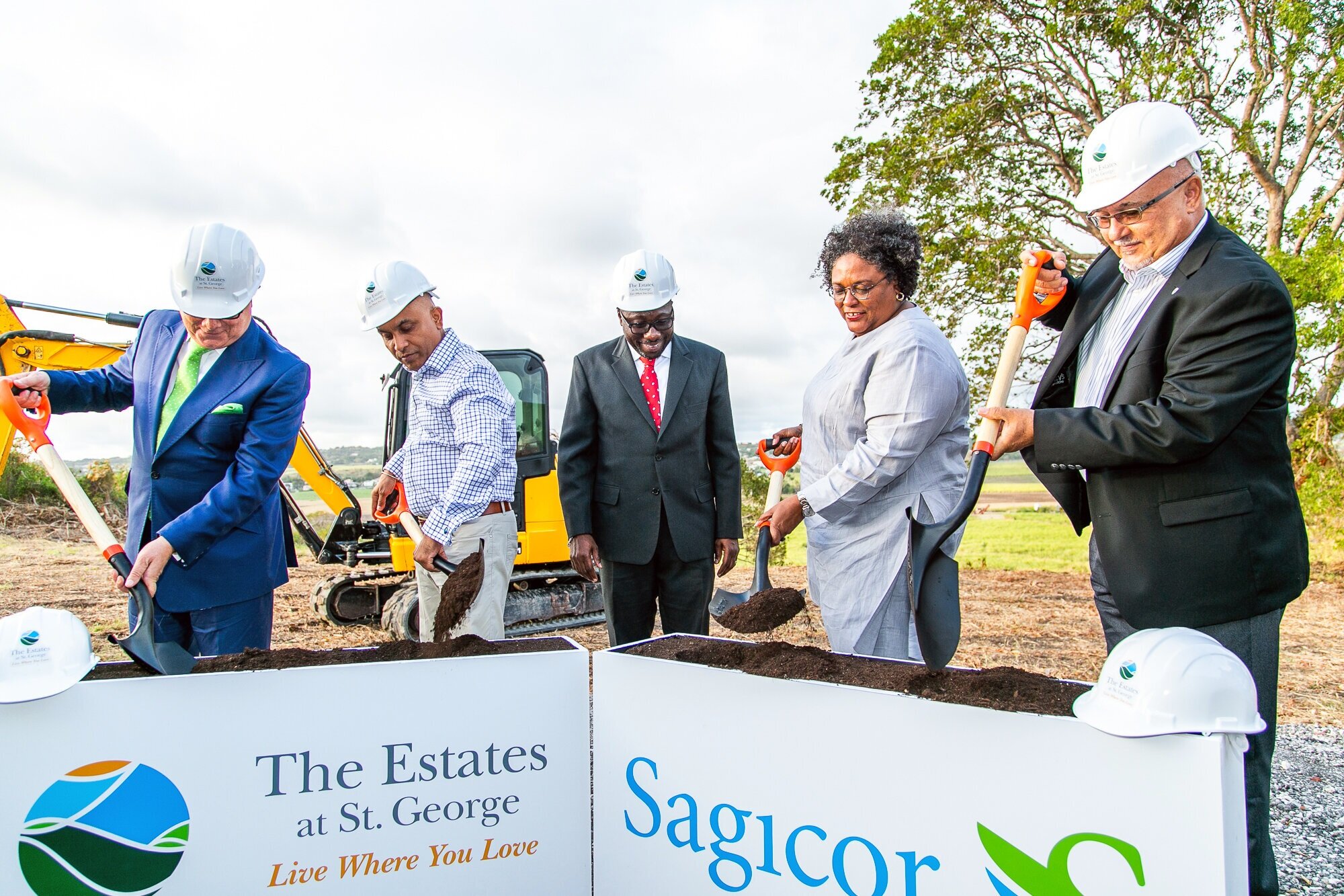 Barbados’ Prime Minister Mia Mottley took part in the groundbreaking ceremony