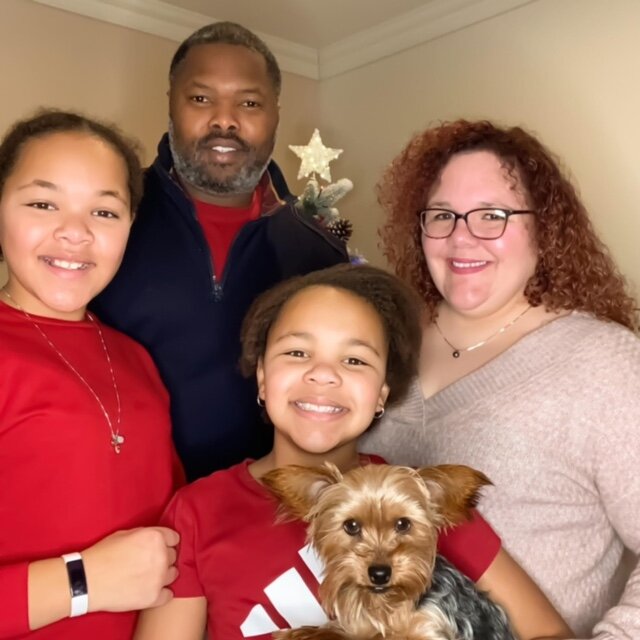 Mayor Kassim Doumbia with his wife Karine, their daughters Mariam (l) & Mawa and the family pet (Photo contributed)