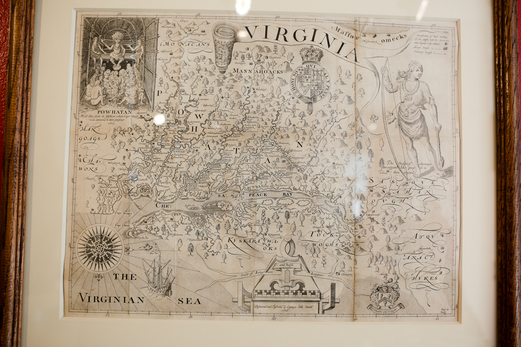 John Smith's map of Virginia. ( Click here for full description. )