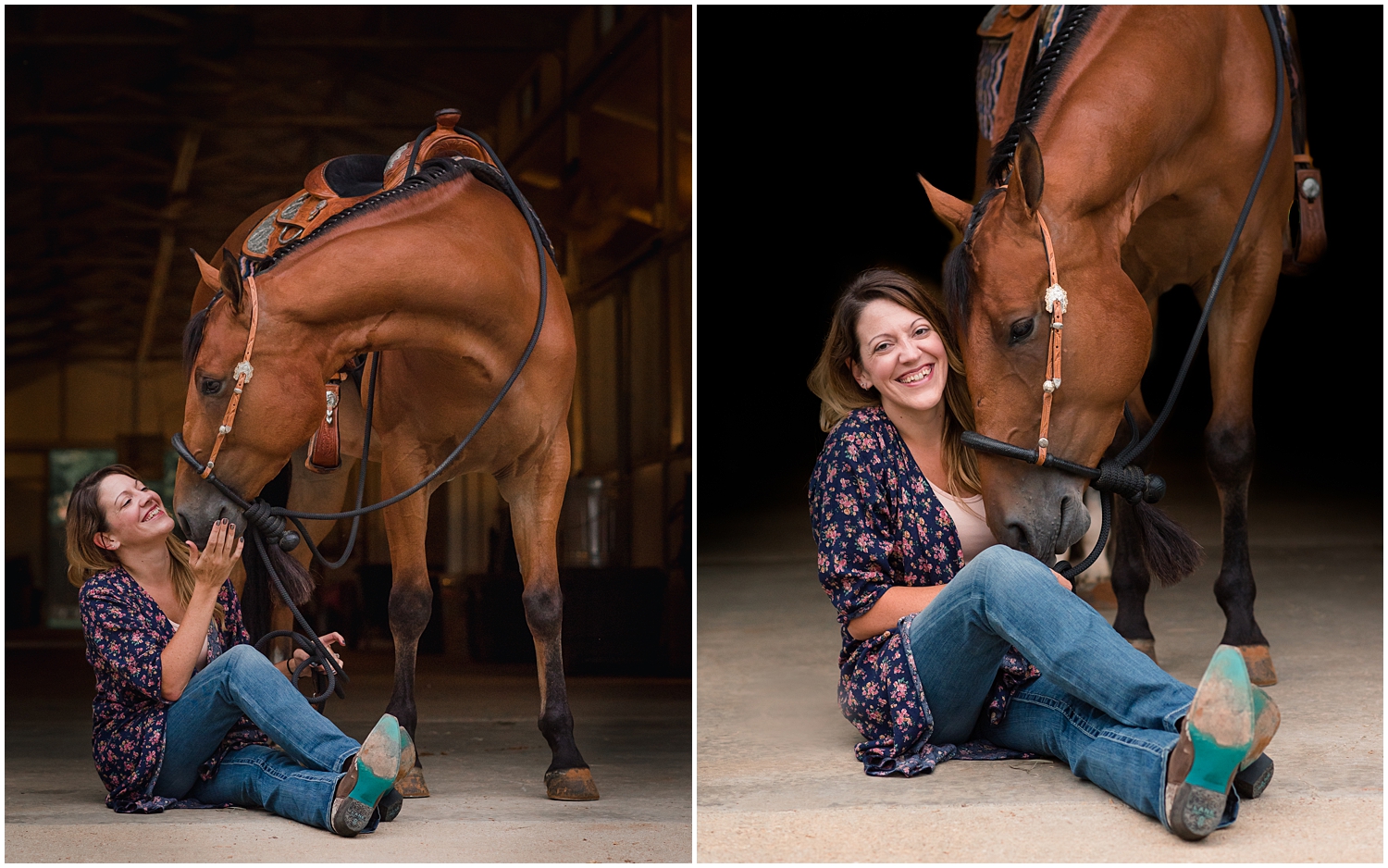 Bay Western Pleasure-bred Quarter Horse and his rider photographed in Argyle, Texas, by Rachel Griffin Photography.