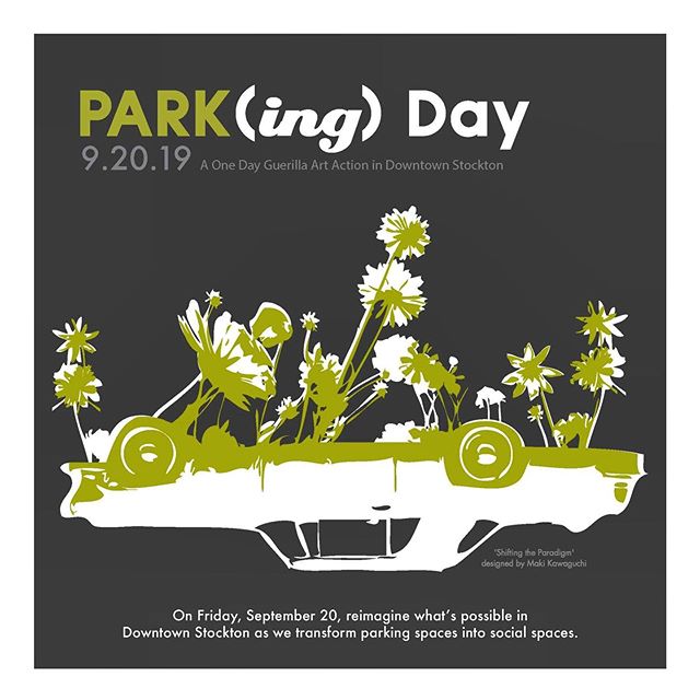 PARK(ing) Day is here again! Join us downtown today (Friday) for a one day transformation of parking spaces into public spaces.
Installations are located throughout downtown. Grab your lunch and take a stroll to visit them all!
Special thanks to our space makers this year:
@sanjoaquinrtd @stocktonthehub @sanjoaquincog @the_downtowner_stockton @thegoldenrosebarbershopco @downtownstockton