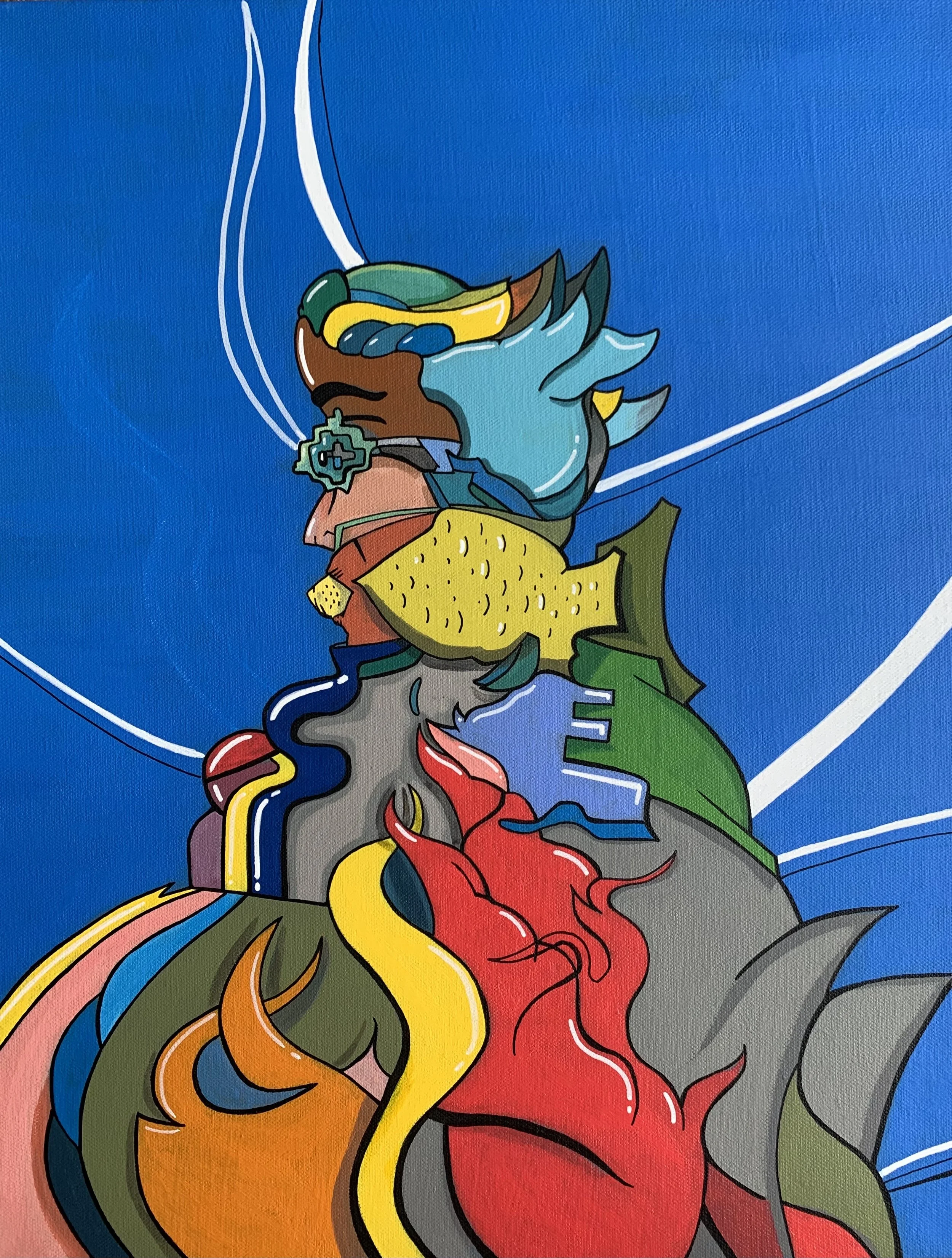 Lemon Eater, acrylic on canvas, 2025