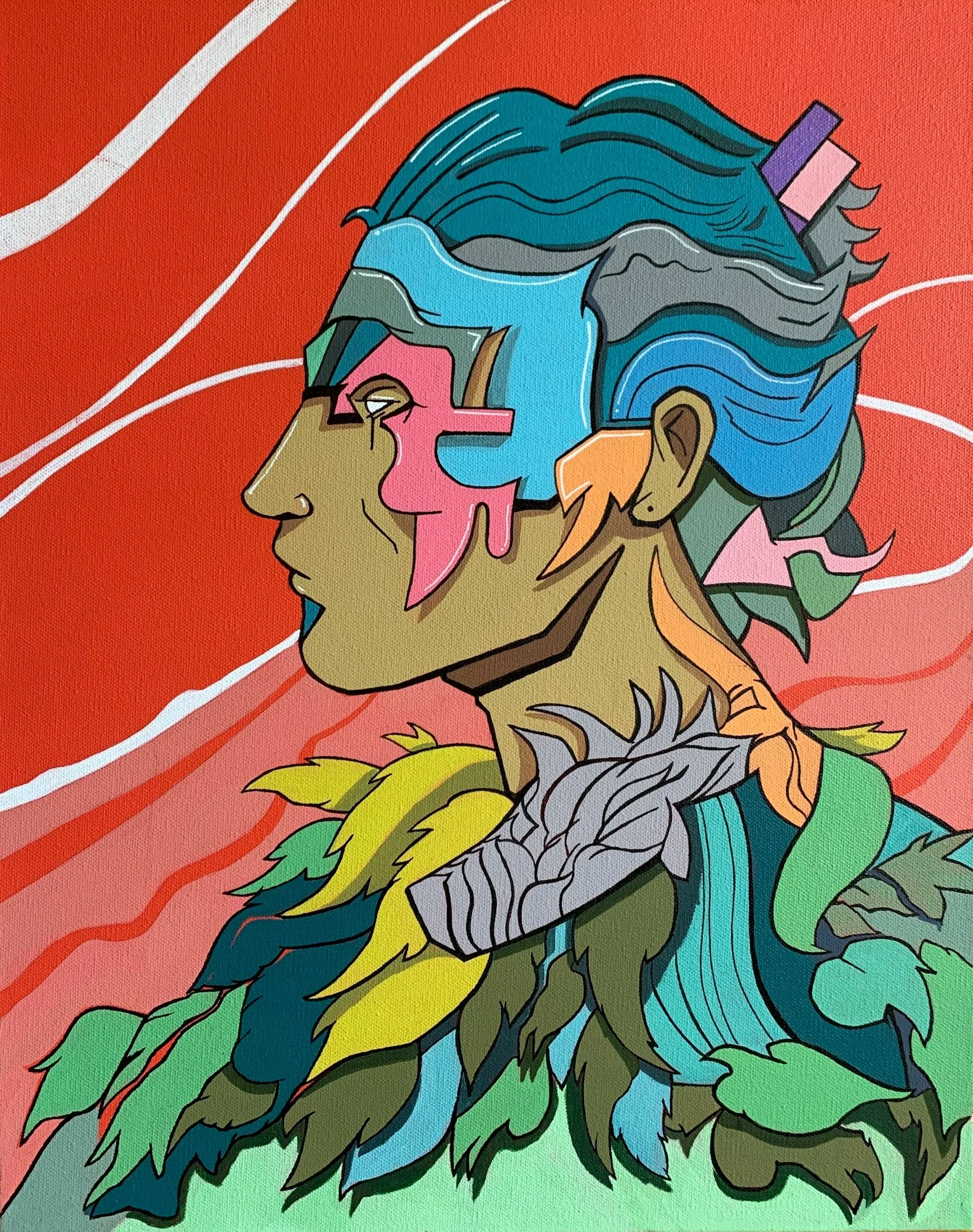 The Stoic, acrylic on canvas, 2025